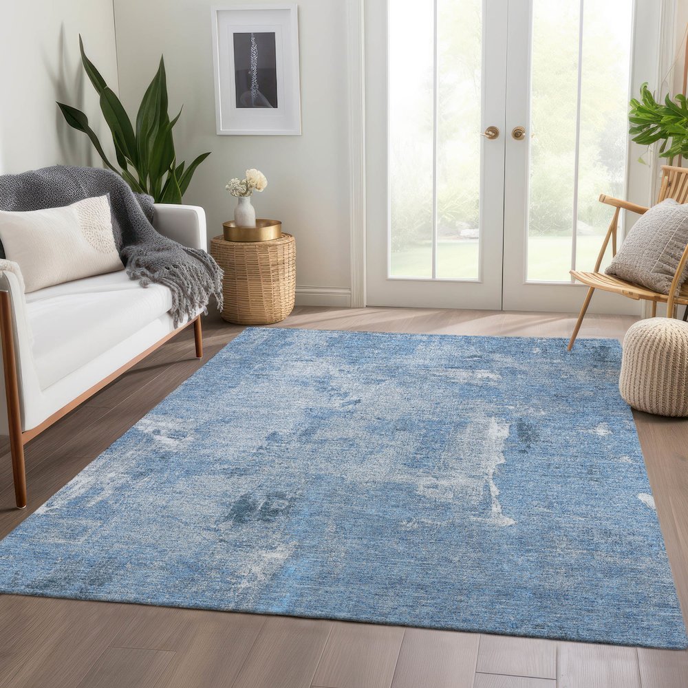Premium Machine Washable Mayfield AMF989 Denim 9' x 12' Rug. Picture 6