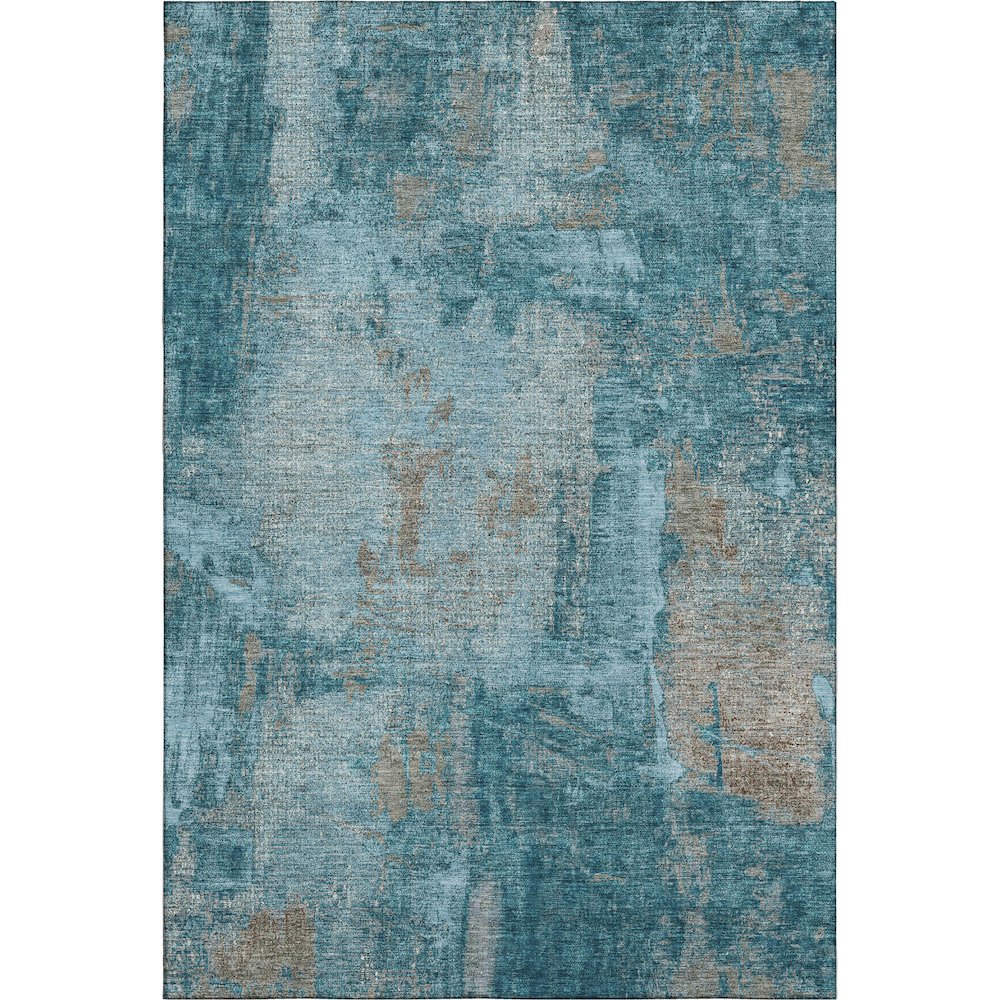 Premium Machine Washable Mayfield AMF989 Teal 9' x 12' Rug. Picture 1