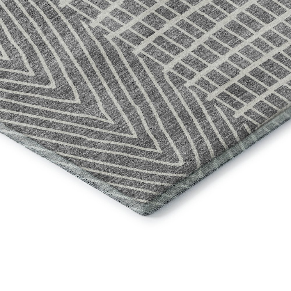 Premium Machine Washable Mayfield AMF990 Gray 5' x 7'6" Rug. Picture 3