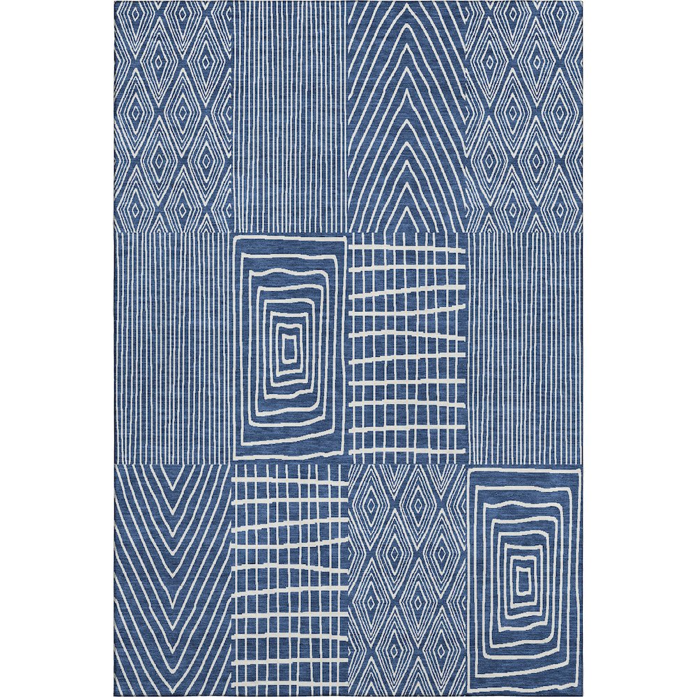 Premium Machine Washable Mayfield AMF990 Navy 9' x 12' Rug. Picture 1