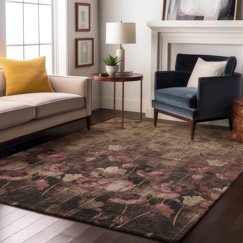 Premium Machine Washable Mayfield AMF992 Taupe 9' x 12' Rug. Picture 5