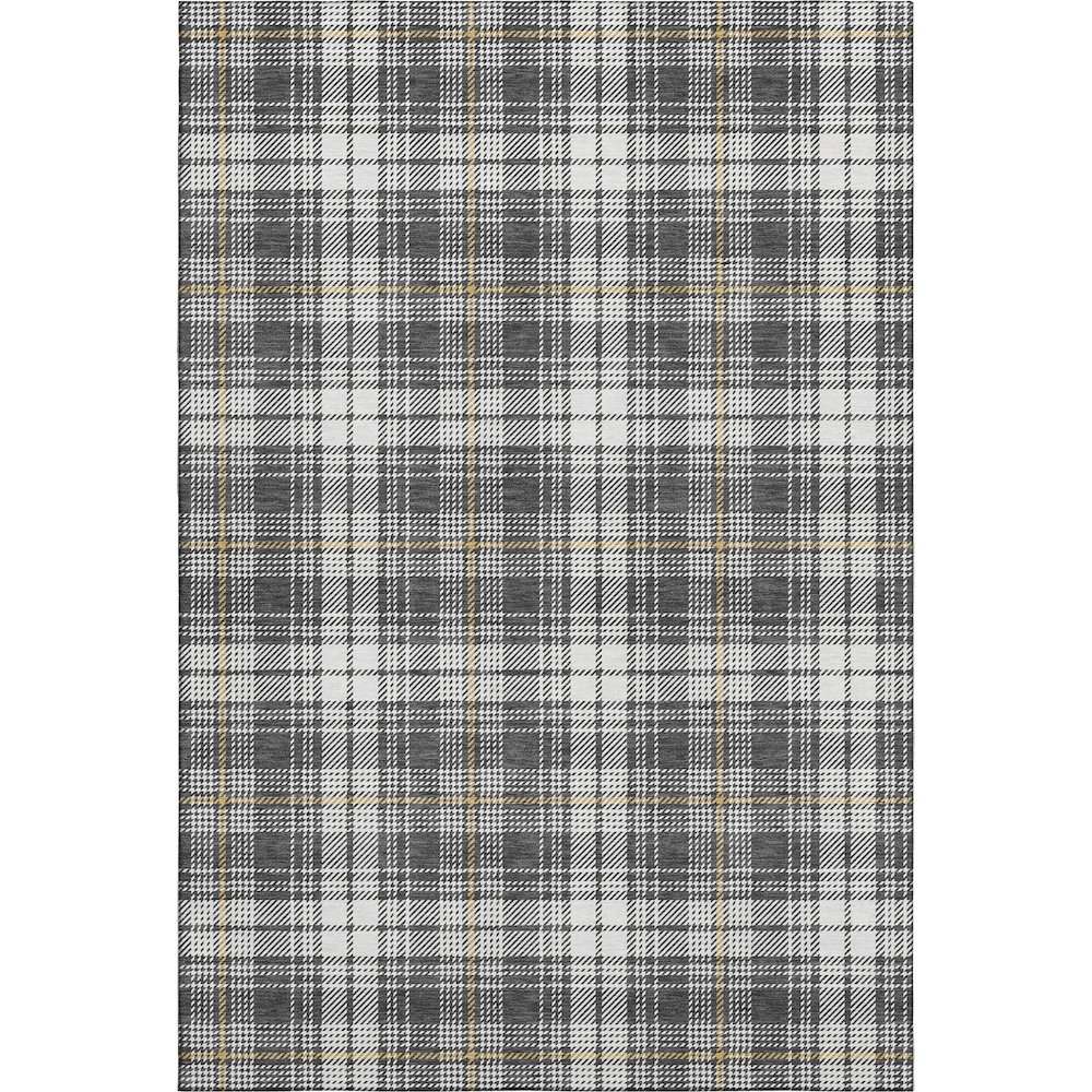 Premium Machine Washable Mayfield AMF993 Charcoal 9' x 12' Rug. Picture 1