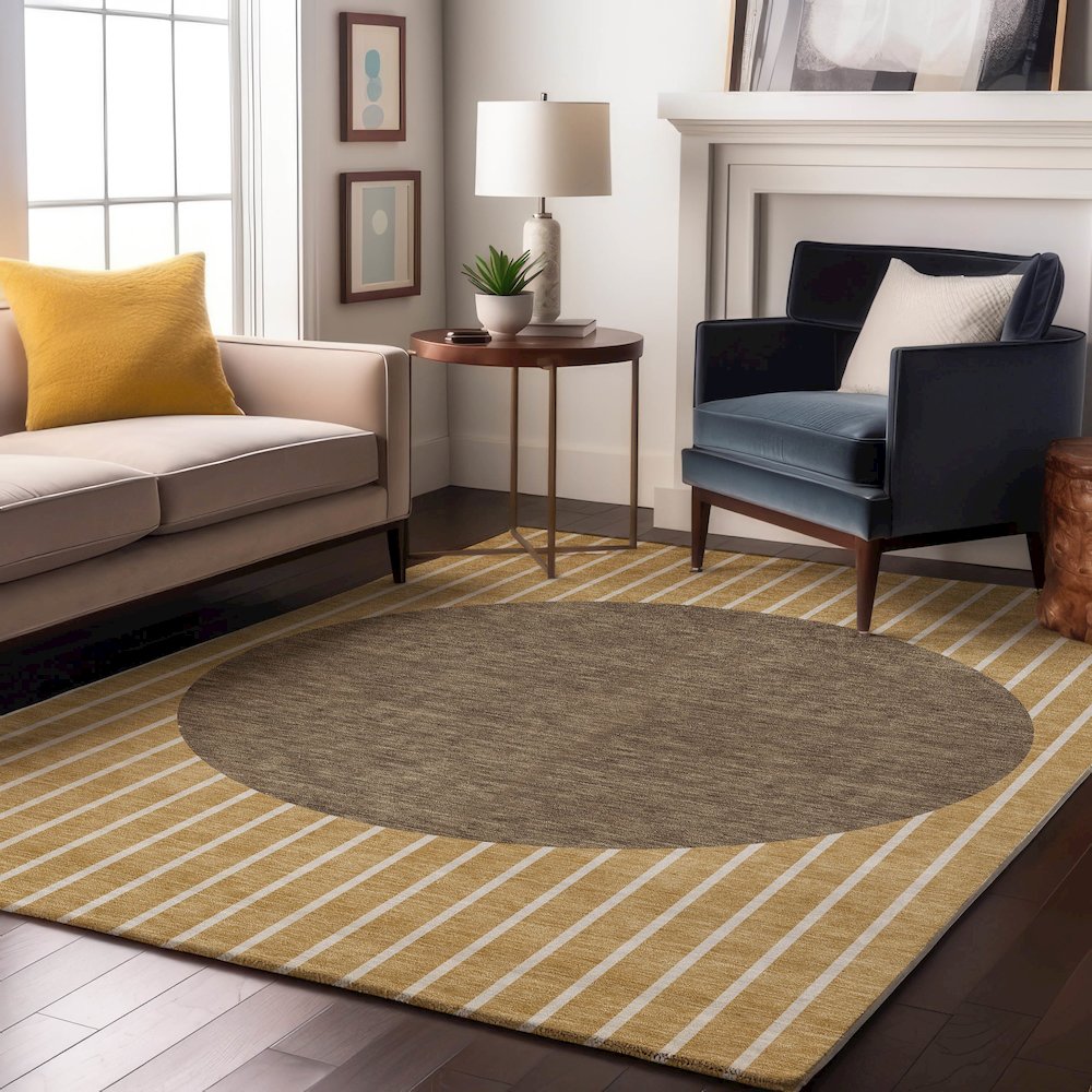 Premium Machine Washable Mayfield AMF994 Wheat 9' x 12' Rug. Picture 5