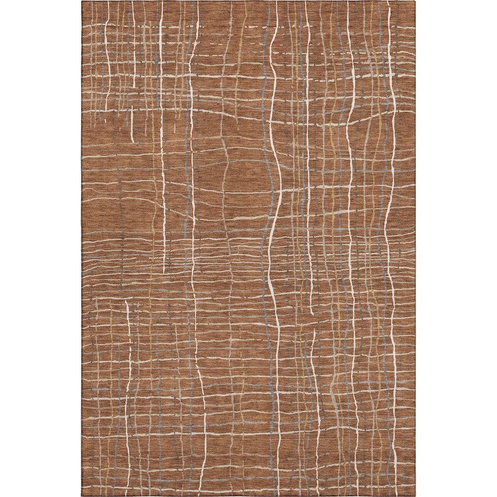 Premium Machine Washable Mayfield AMF998 Paprika 9' x 12' Rug. Picture 1