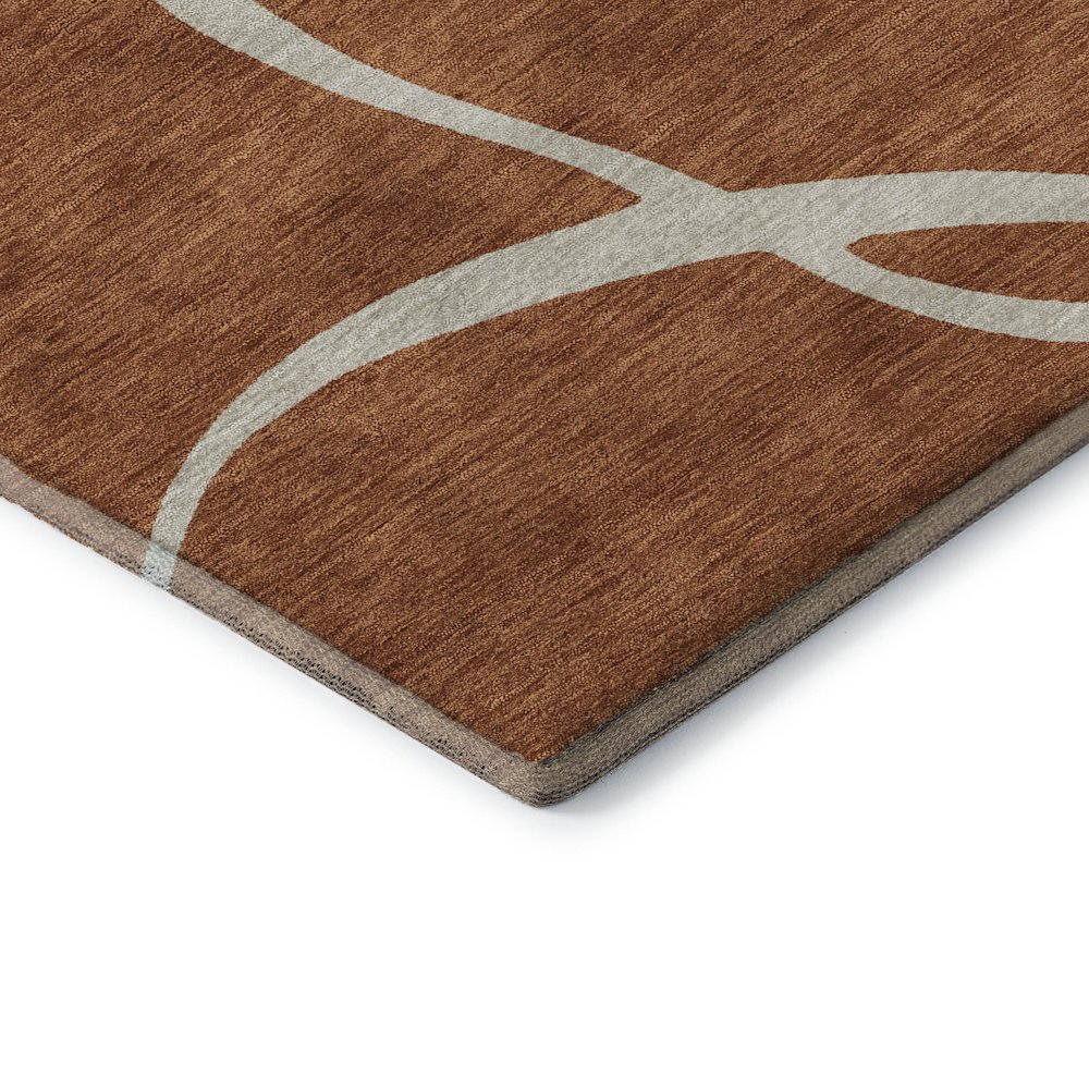 Premium Machine Washable Mayfield AMF999 Paprika 5' x 7'6" Rug. Picture 3