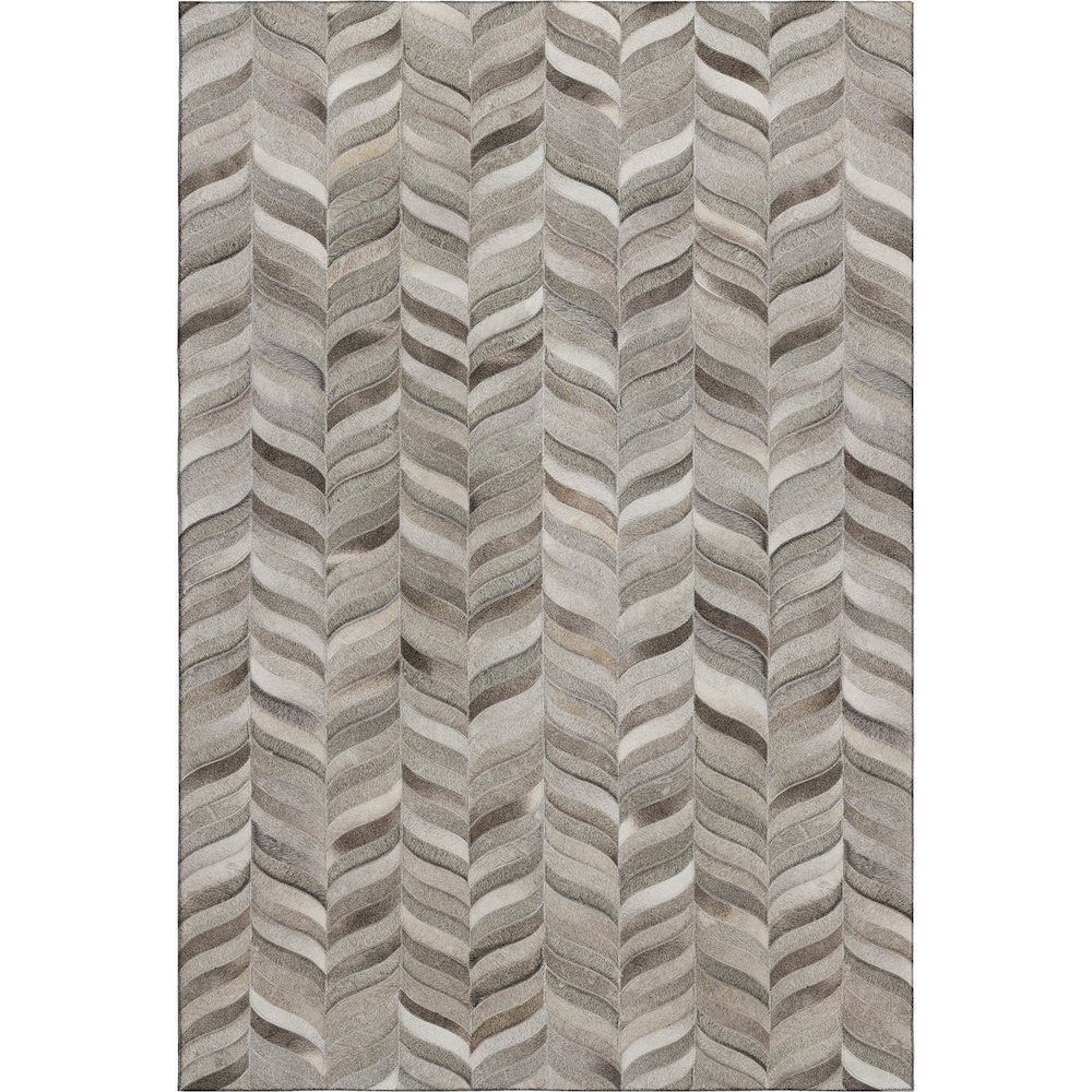 Luxury Washable Indoor/Outdoor Bozeman Gray 9' x 12' Rug. Picture 1