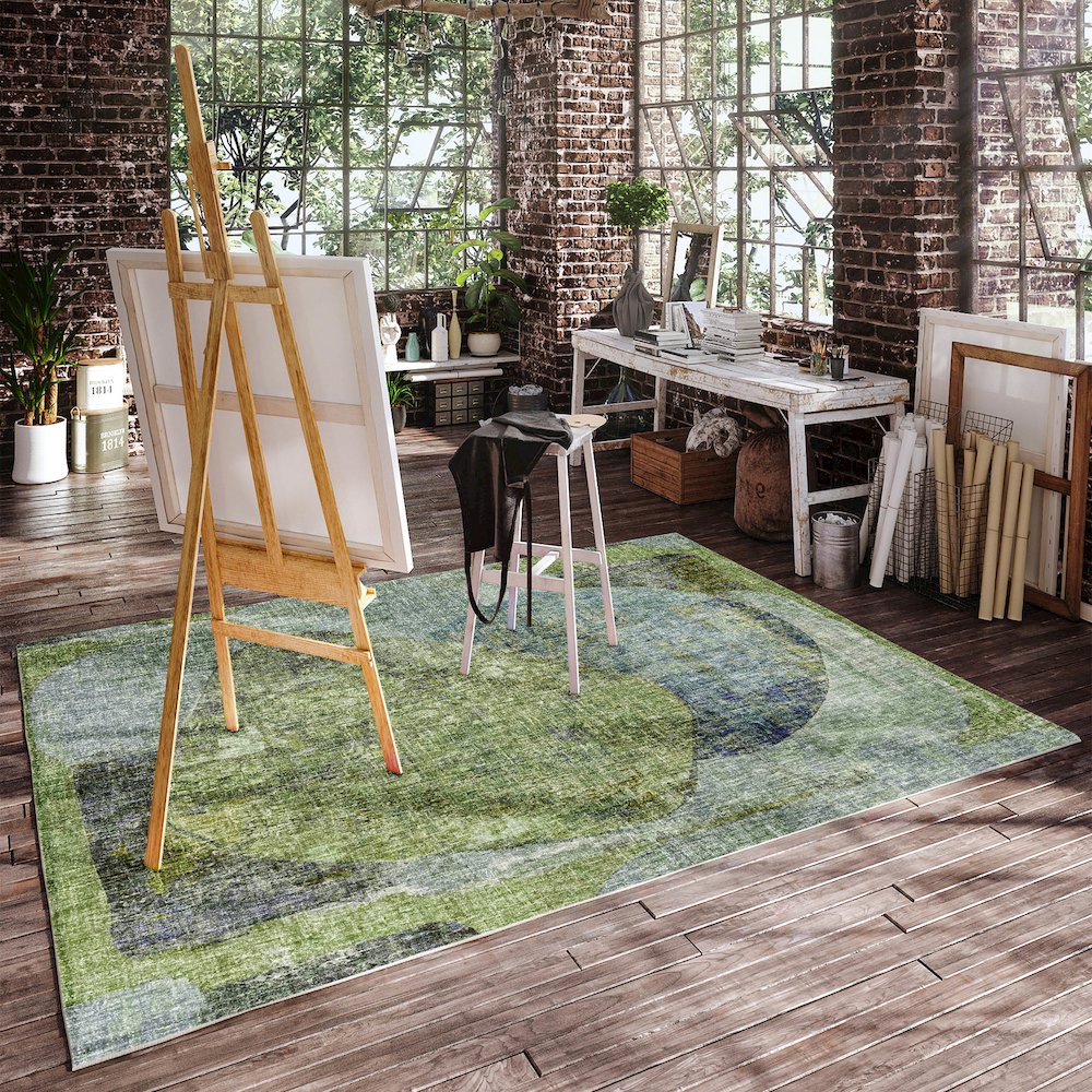 Luxury Washable Boca Aloe 9' x 12' Rug. Picture 5