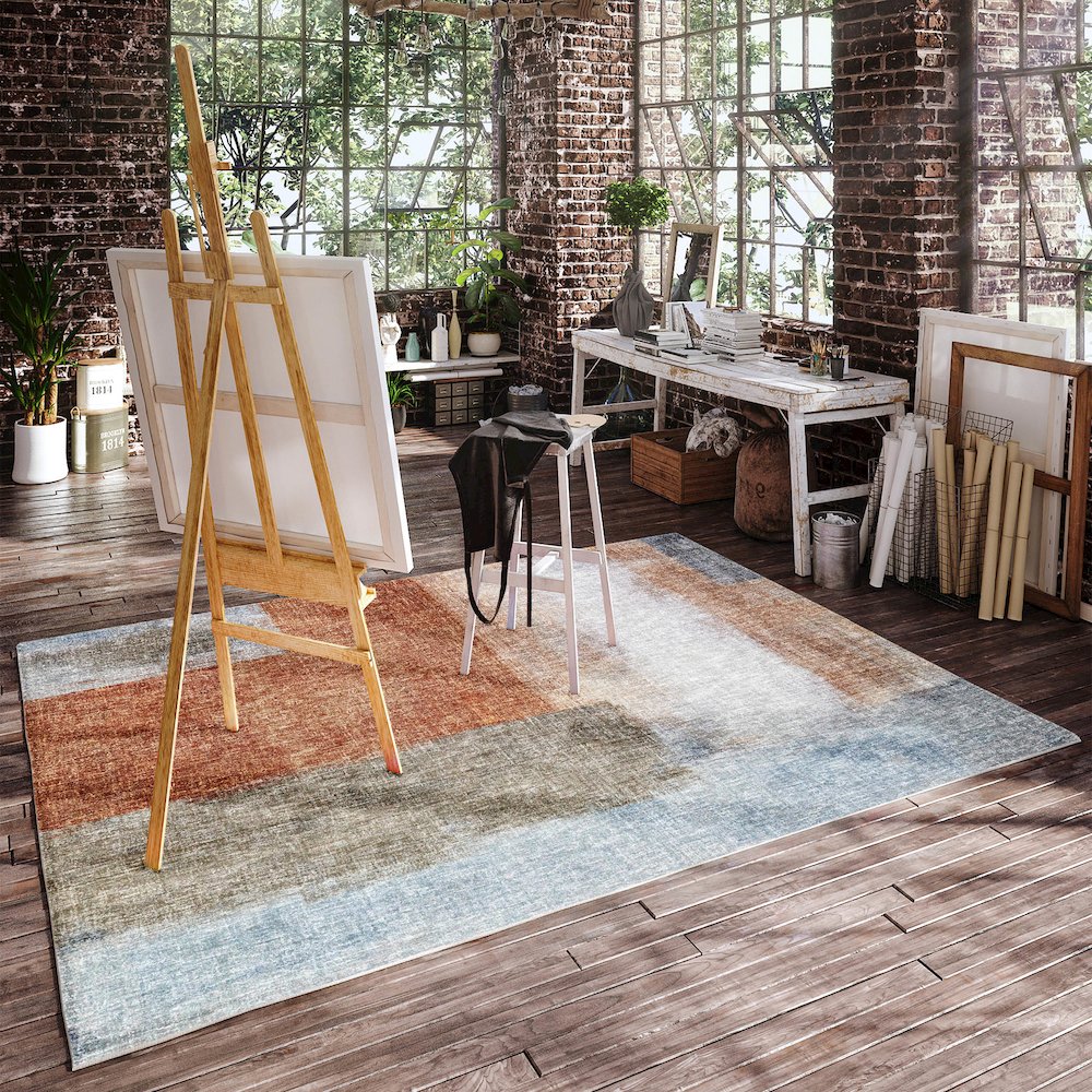 Luxury Washable Boca Salmon 9' x 12' Rug. Picture 5
