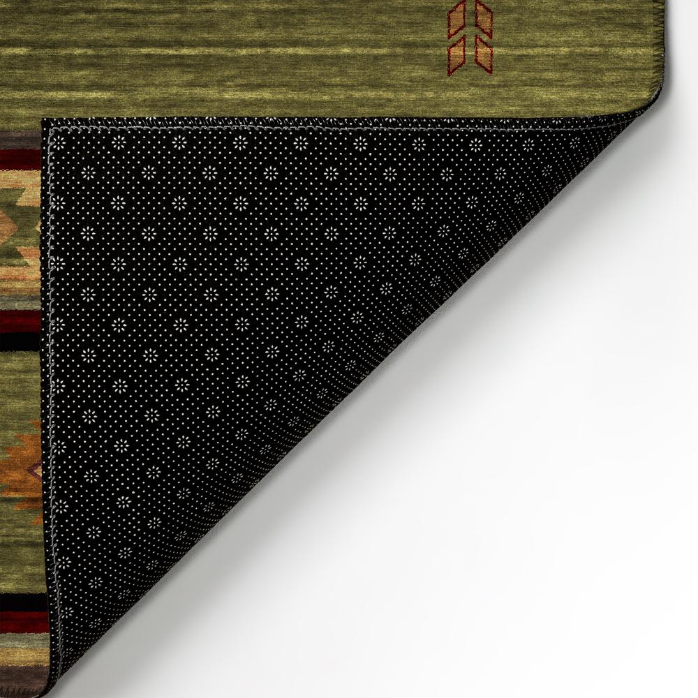 Indoor/Outdoor Sonora ASO34 Green Washable 5' x 7'6" Rug. Picture 6