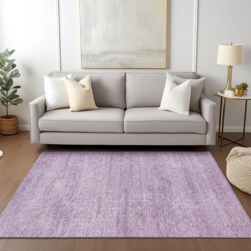 Luxury Washable Indoor/Outdoor Burano Lavender 9' x 12' Rug. Picture 5