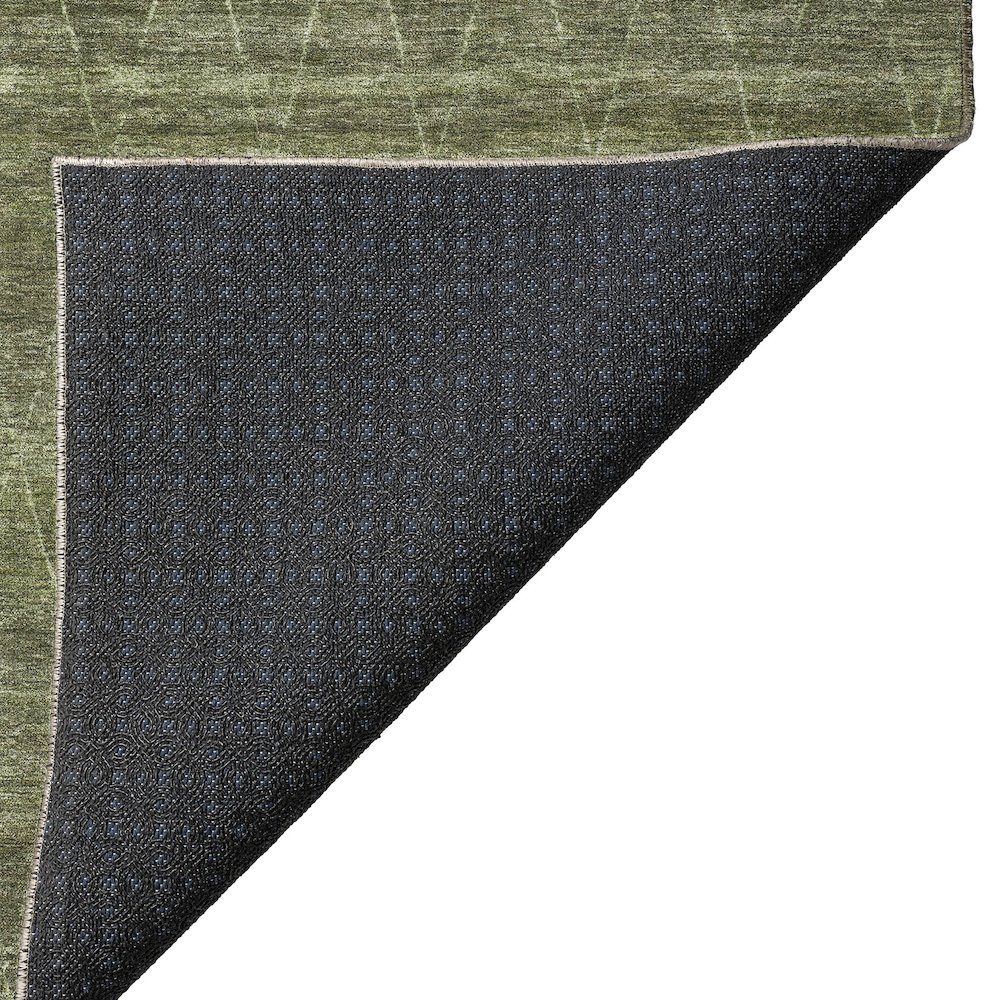 Luxury Washable Indoor/Outdoor Burano Olive 5' x 7'6" Rug. Picture 4