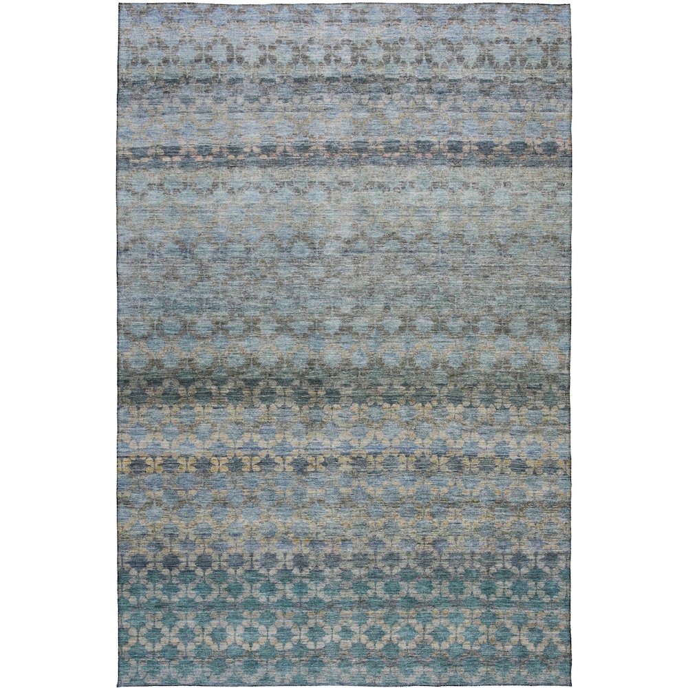 Luxury Washable Indoor/Outdoor Burano Blue 9' x 12' Rug. Picture 1
