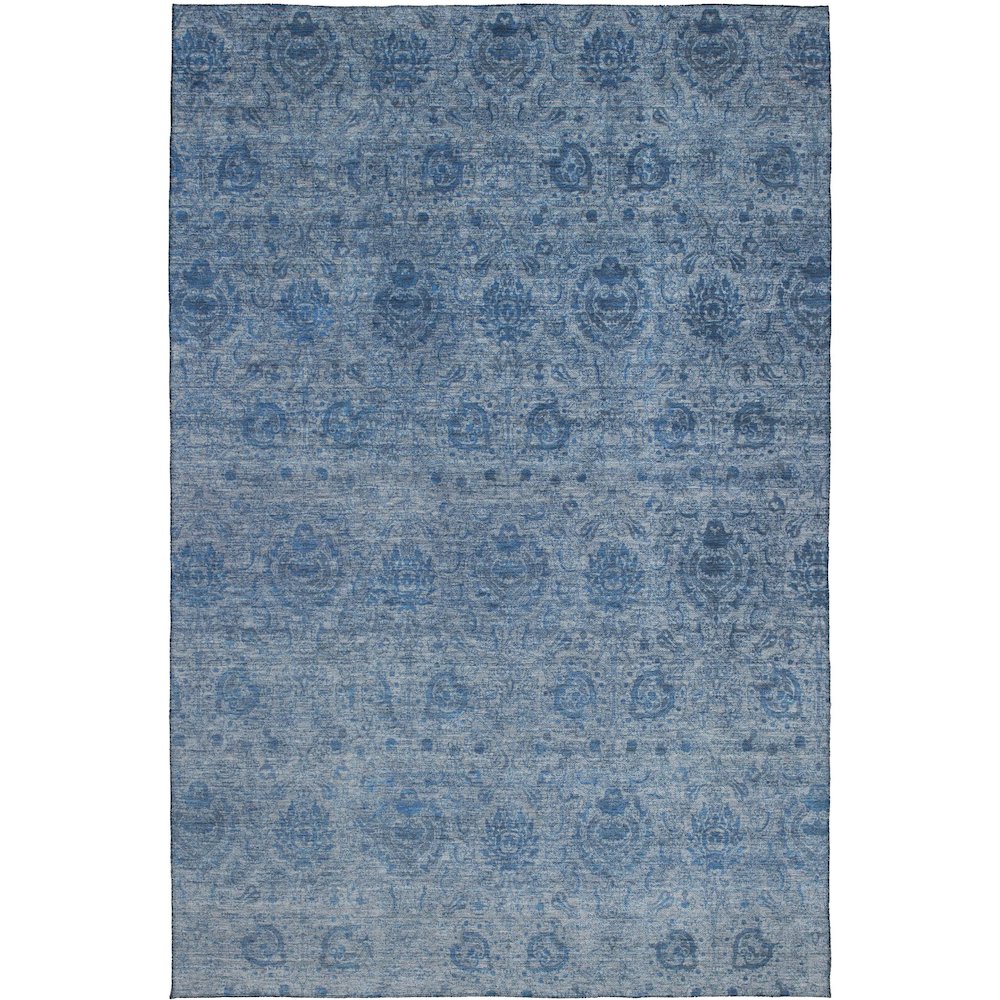 Luxury Washable Indoor/Outdoor Burano Blue 9' x 12' Rug. Picture 1