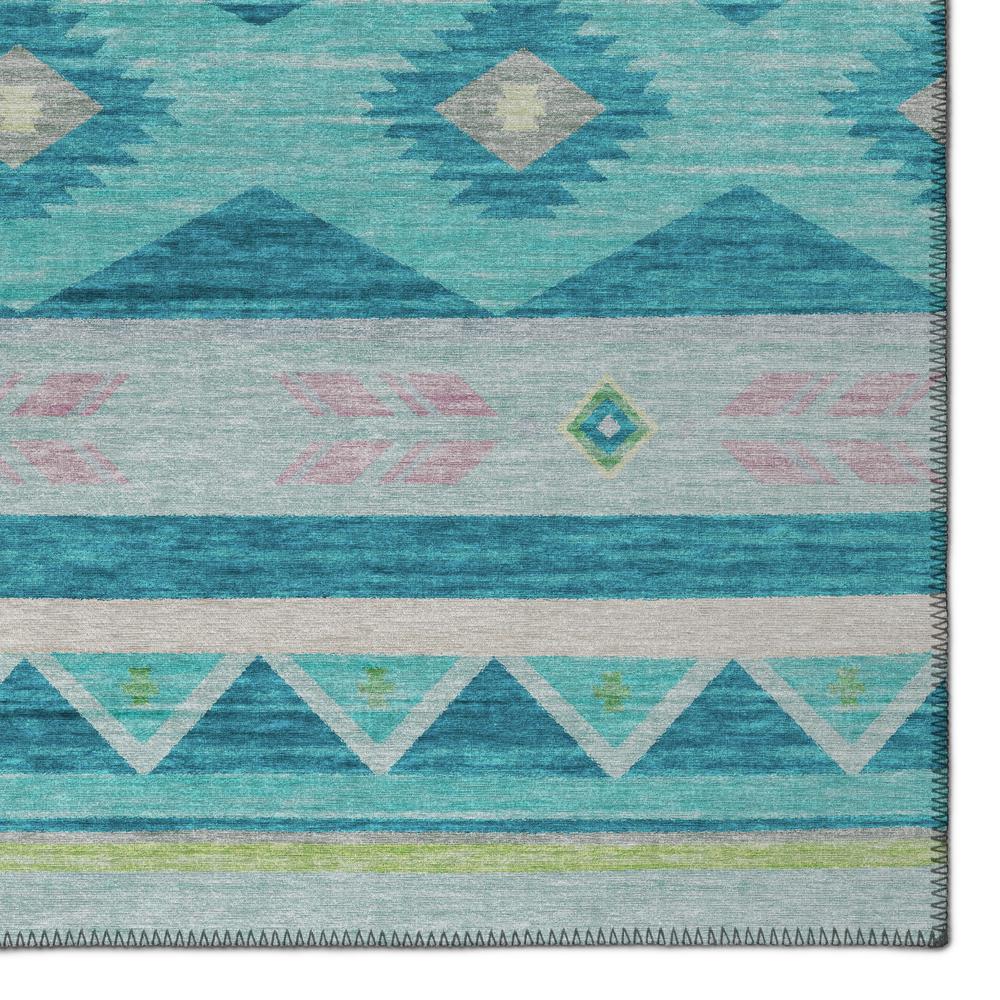 Indoor/Outdoor Sonora ASO33 Peacock Washable 5' x 7'6" Rug. Picture 3
