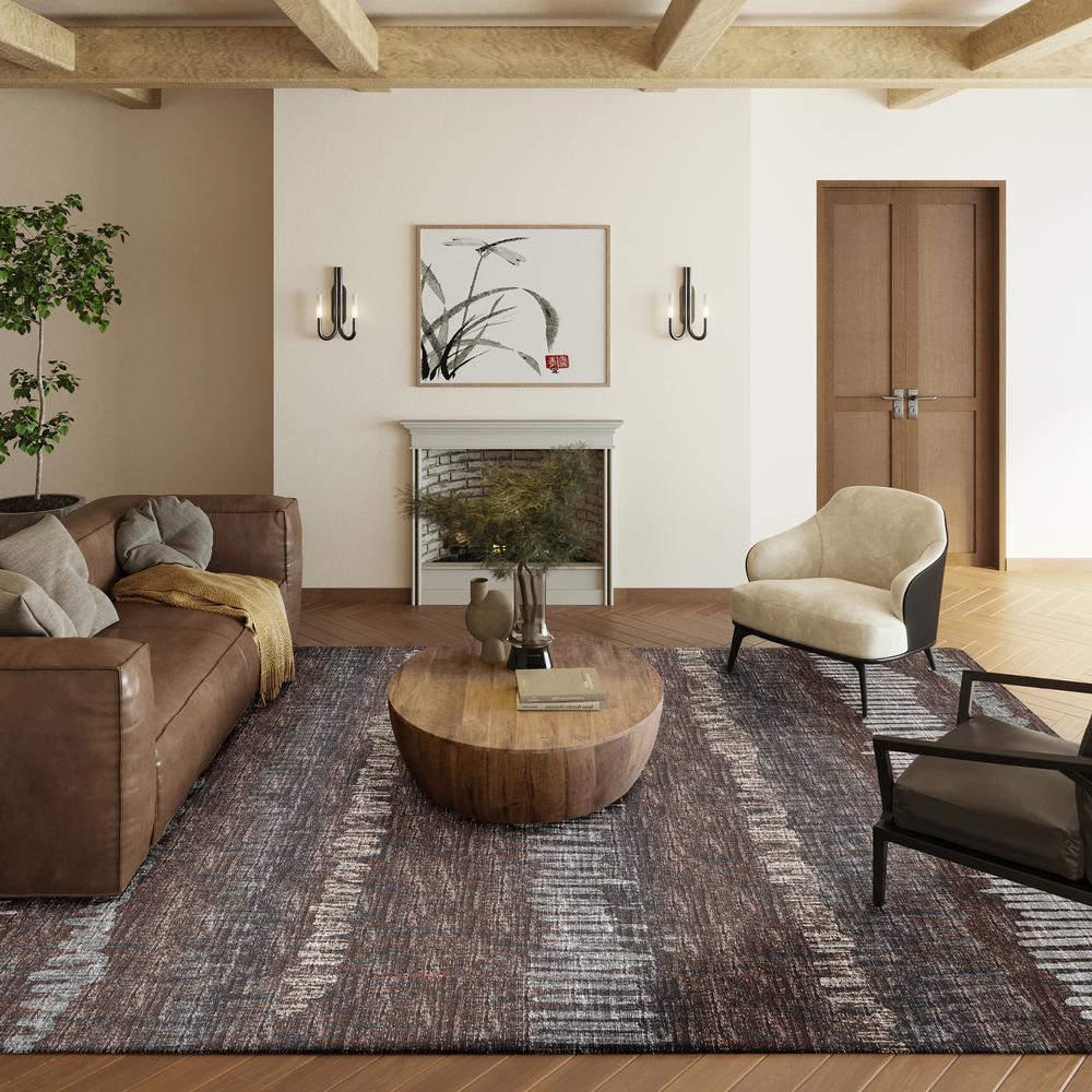 Rylee Brown Transitional Striped 8' x 10' Area Rug Brown ARY34. Picture 1