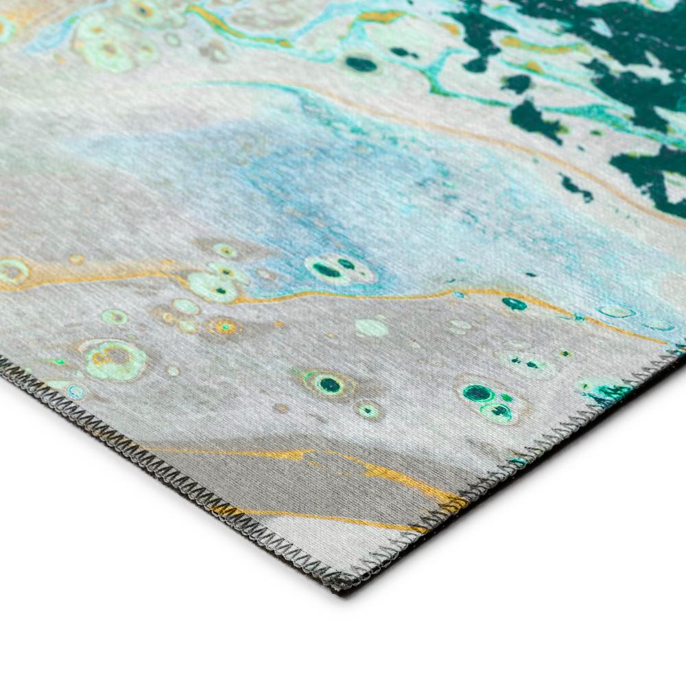 Karina Green Modern Abstract 3' x 5' Area Rug Green AKC40. Picture 3