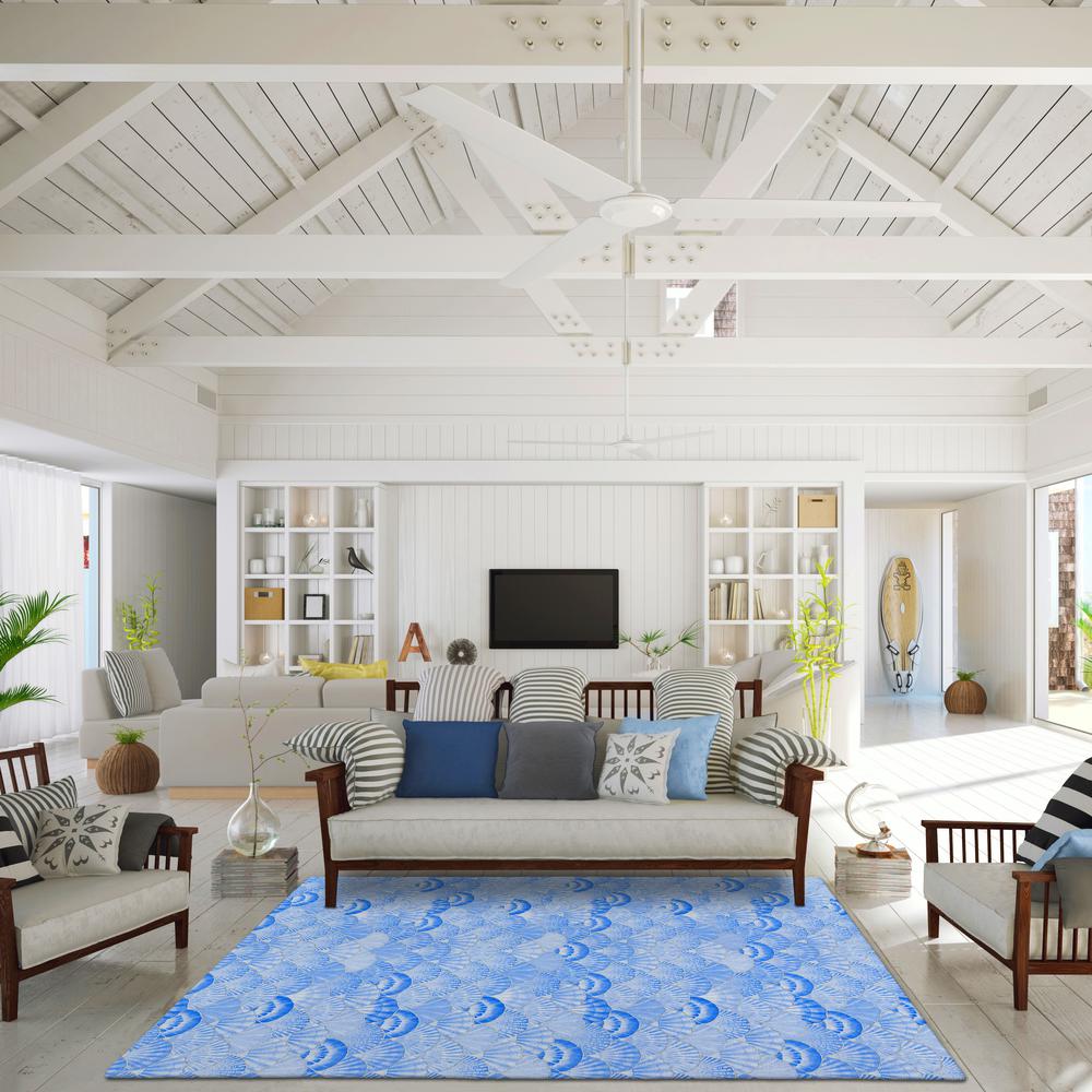 Indoor/Outdoor Surfside ASR32 Blue Washable 9' x 12' Rug. Picture 2
