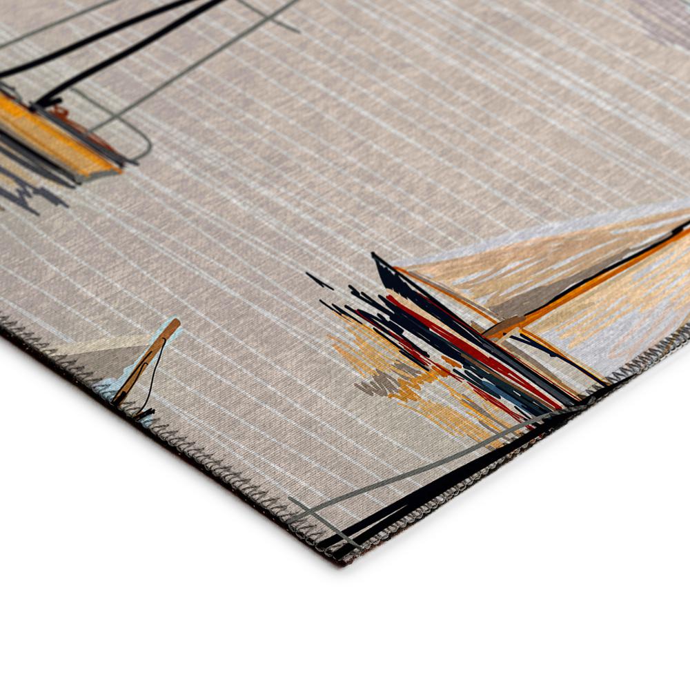 Indoor/Outdoor Harpswell AHP38 Pearl Washable 5' x 7'6" Rug. Picture 4