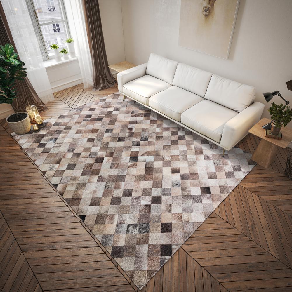 Laredo Gray Animal Patchwork 8' x 10' Area Rug Gray ALR32. Picture 1
