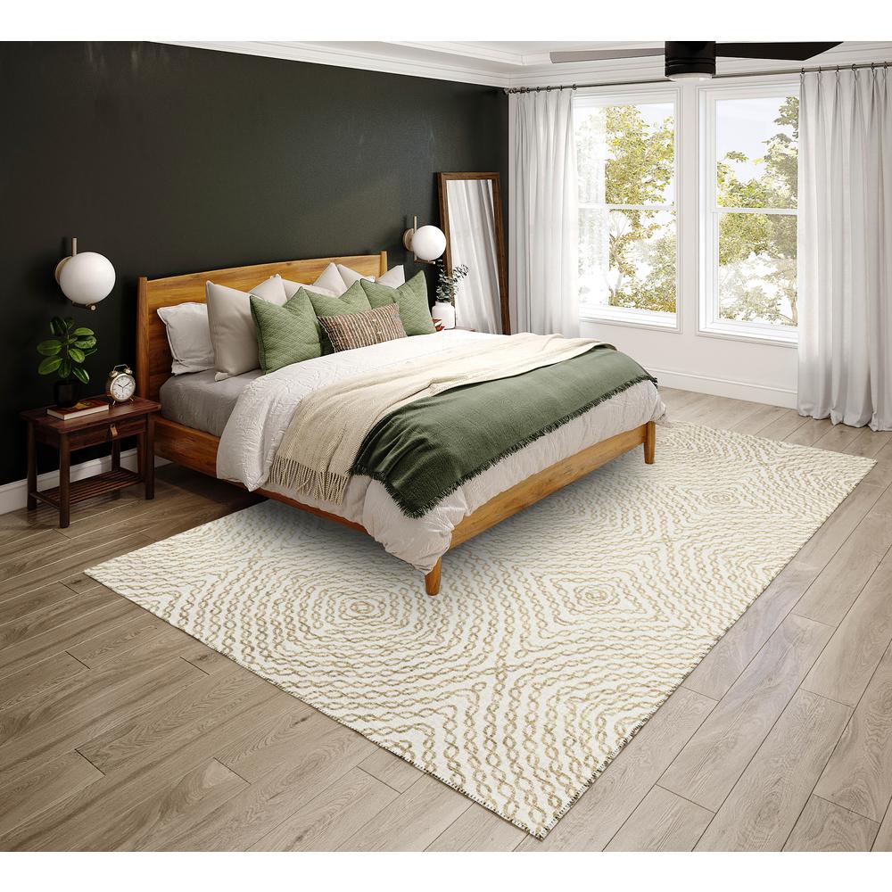 Bravado Linen Transitional Geometric 8' x 10' Area Rug Linen ABV33. Picture 1