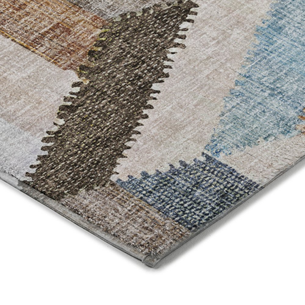 Luxury Washable Lorenzo Brown 5' x 7'6" Rug. Picture 2