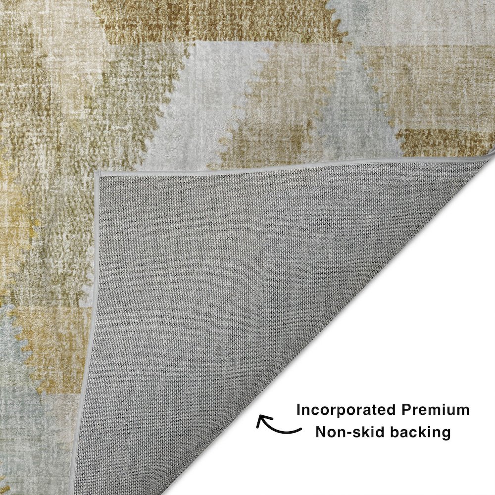 Luxury Washable Lorenzo Tan 5' x 7'6" Rug. Picture 4