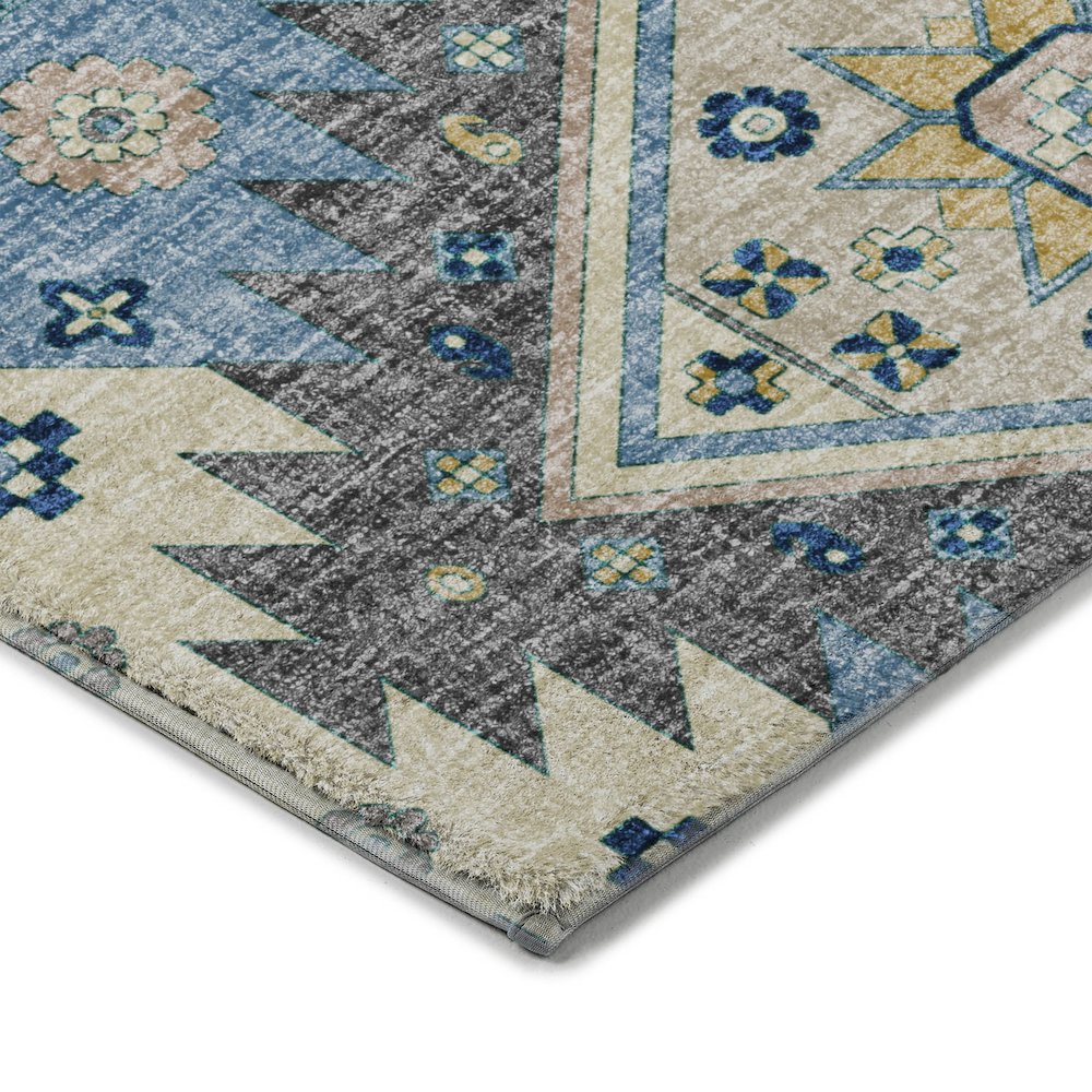 Luxury Washable Lorenzo Navy 5' x 7'6" Rug. Picture 2