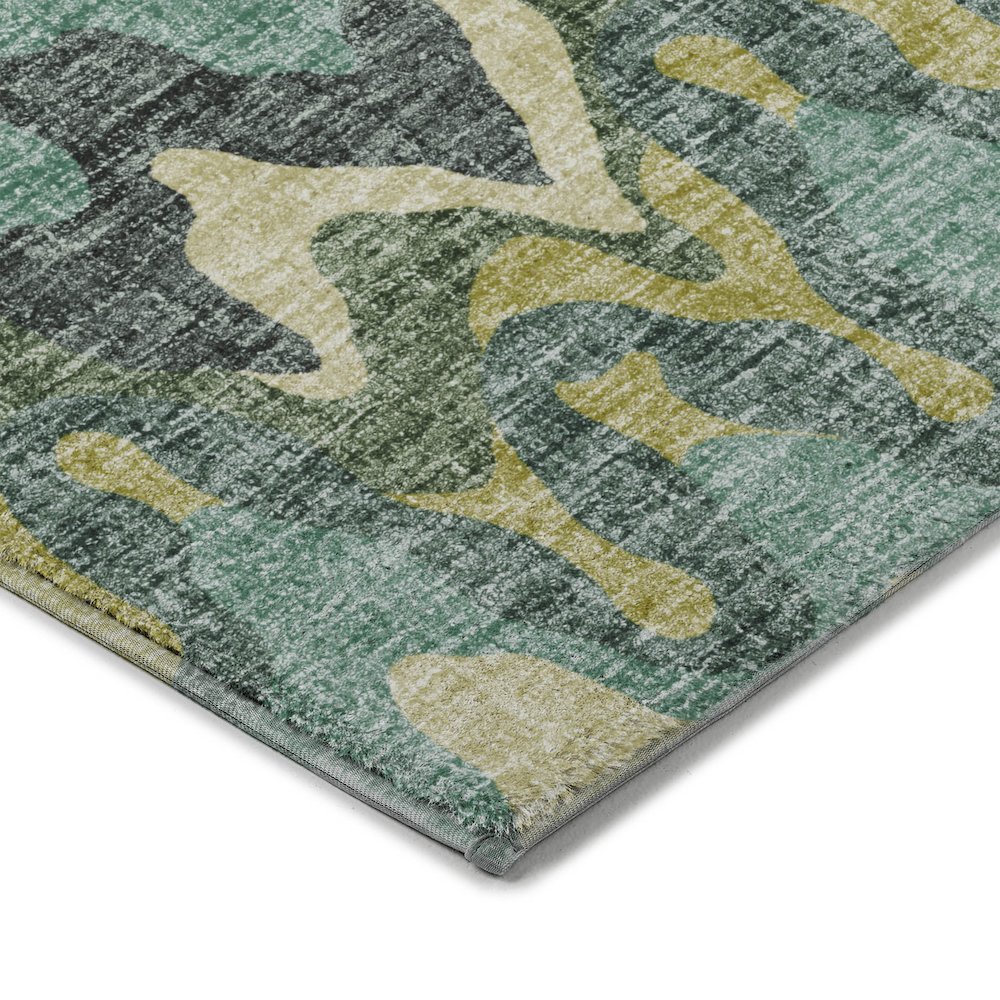 Luxury Washable Lorenzo Teal 5' x 7'6" Rug. Picture 2