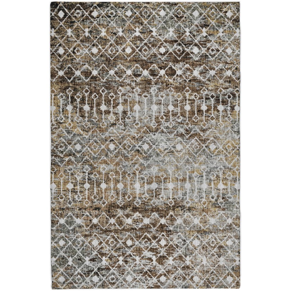 Luxury Washable Lorenzo Brown 9' x 12' Rug. Picture 1