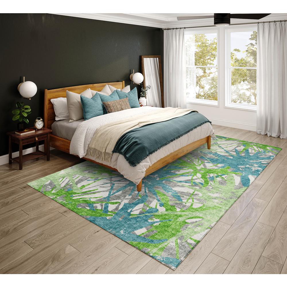 Bravado Green Contemporary Color Splash 8' x 10' Area Rug Green ABV36. Picture 1