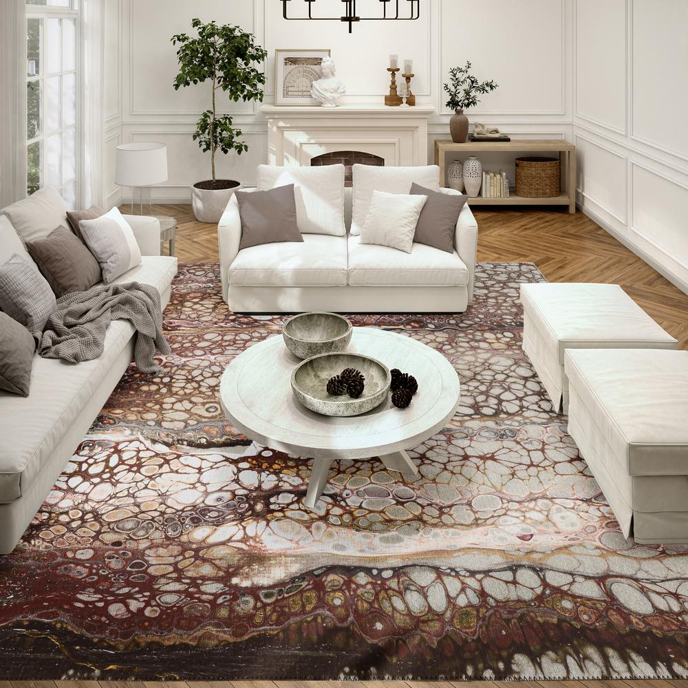 Karina Riverbed Modern Abstract 8' x 10' Area Rug Riverbed AKC45. Picture 1