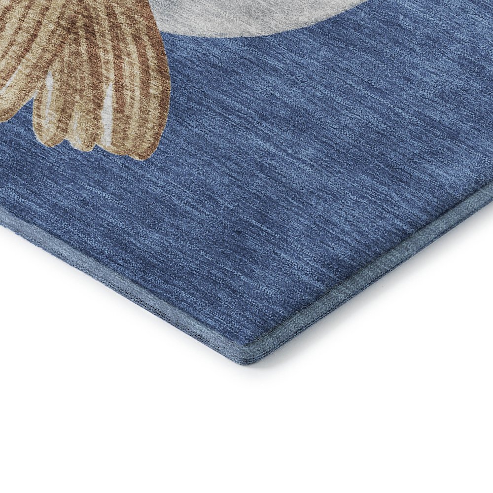 Luxury Washable Indoor/Outdoor Merry & Bright Navy 5' x 7'6" Rug. Picture 2