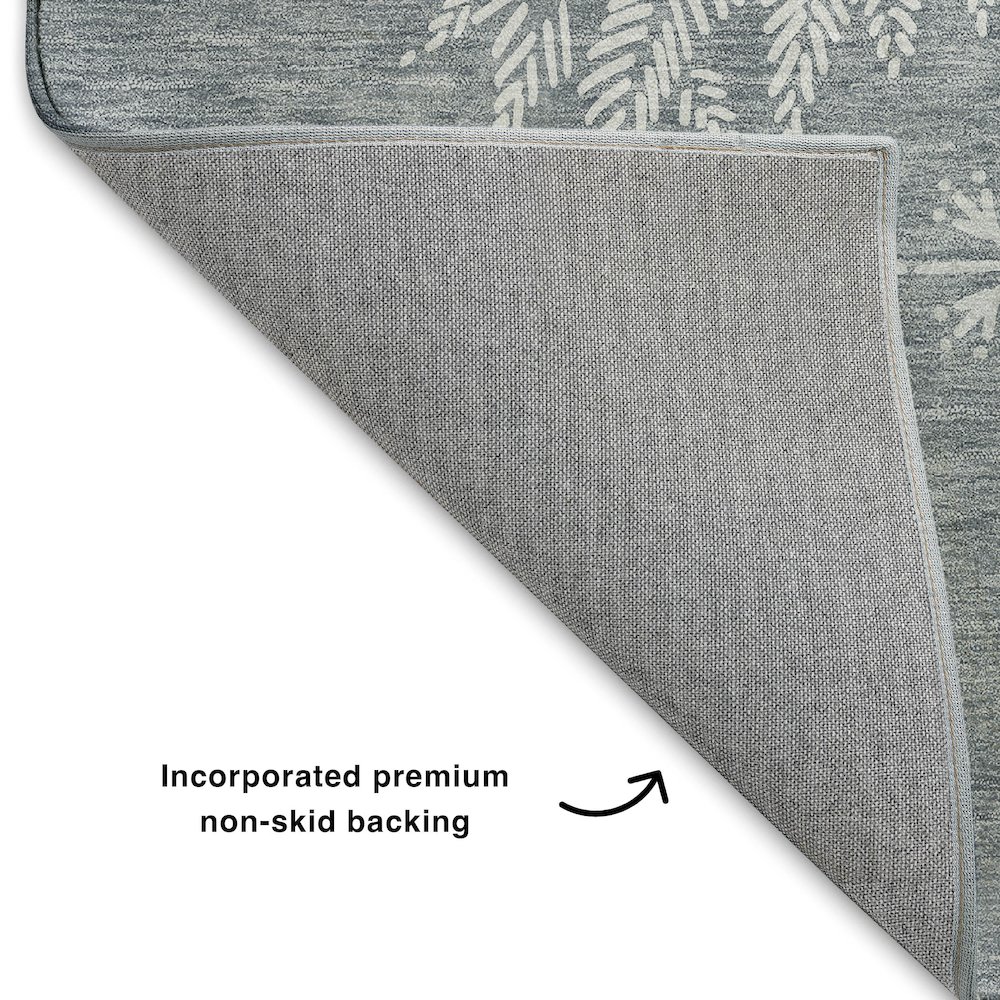 Luxury Washable Indoor/Outdoor Merry & Bright Gray 5' x 7'6" Rug. Picture 4