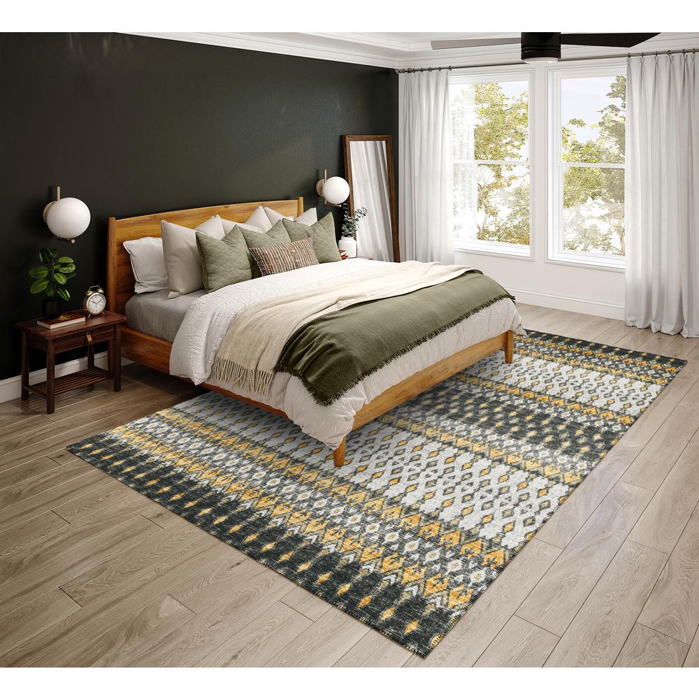 Bravado Grey Transitional Ikat 8' x 10' Area Rug Grey ABV31. Picture 1