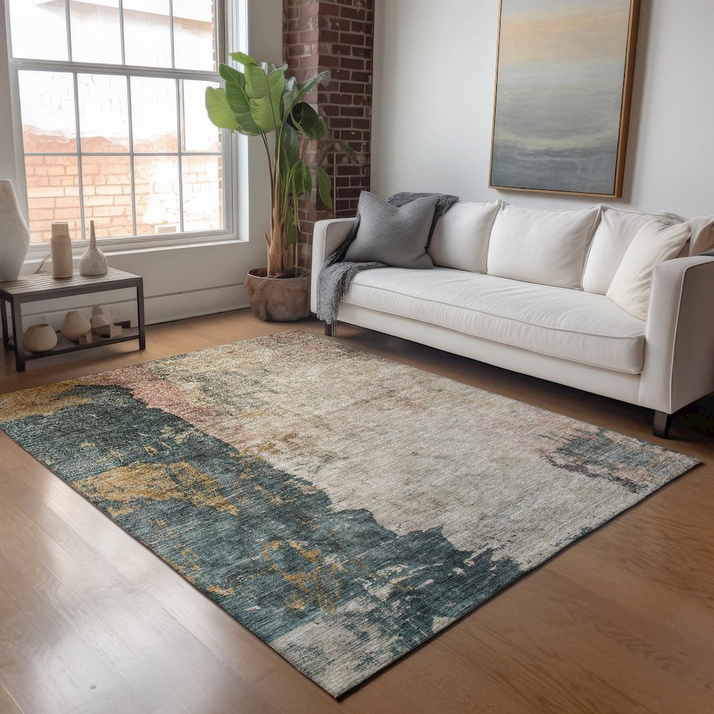 Indoor/Outdoor Nouveau Taupe 9' x 12' Rug. Picture 5