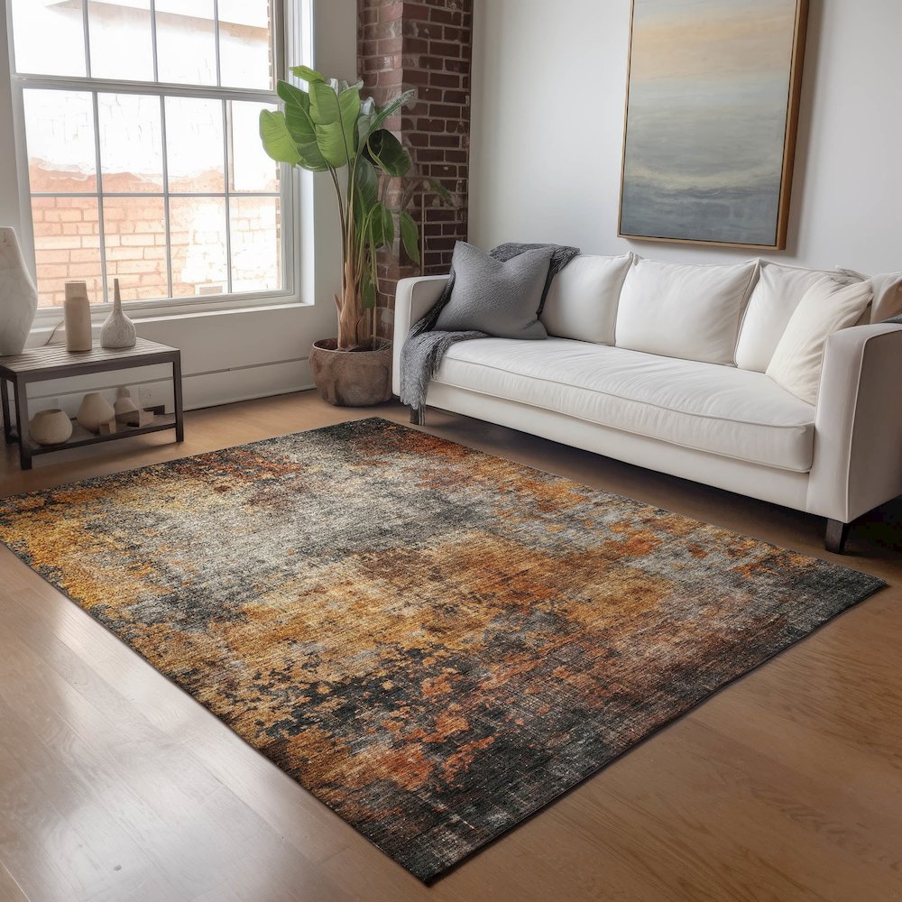 Indoor/Outdoor Nouveau Paprika 9' x 12' Rug. Picture 5