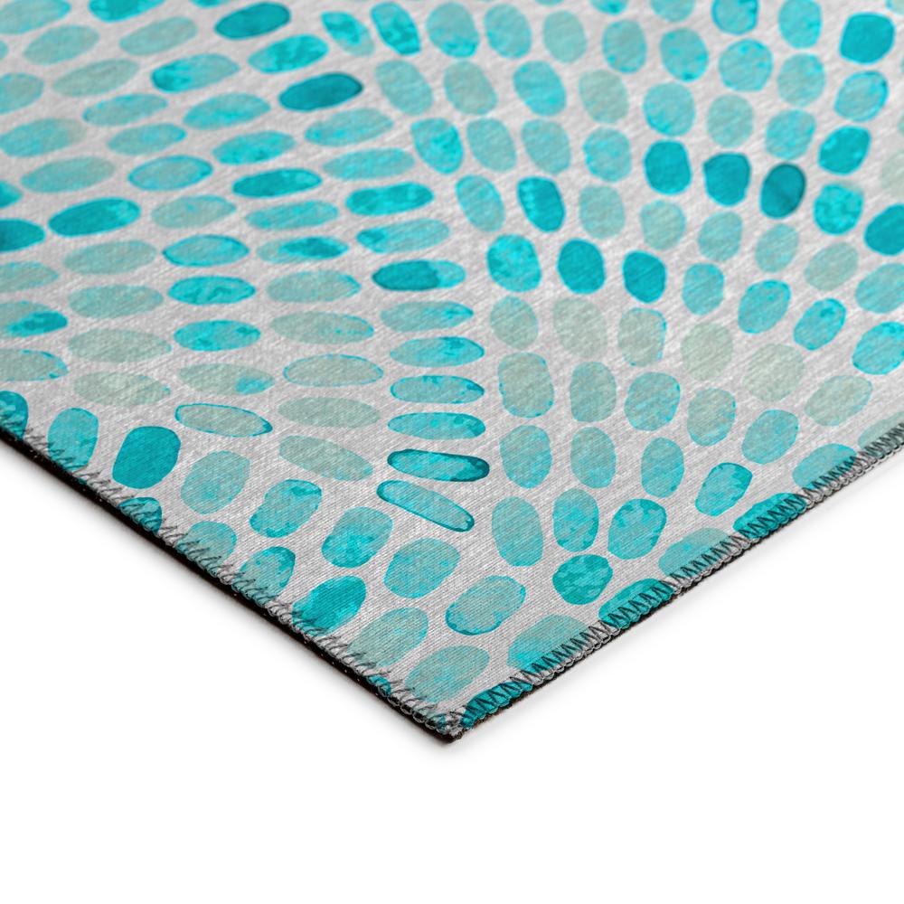Indoor/Outdoor Surfside ASR37 Aqua Washable 5' x 7'6" Rug. Picture 4