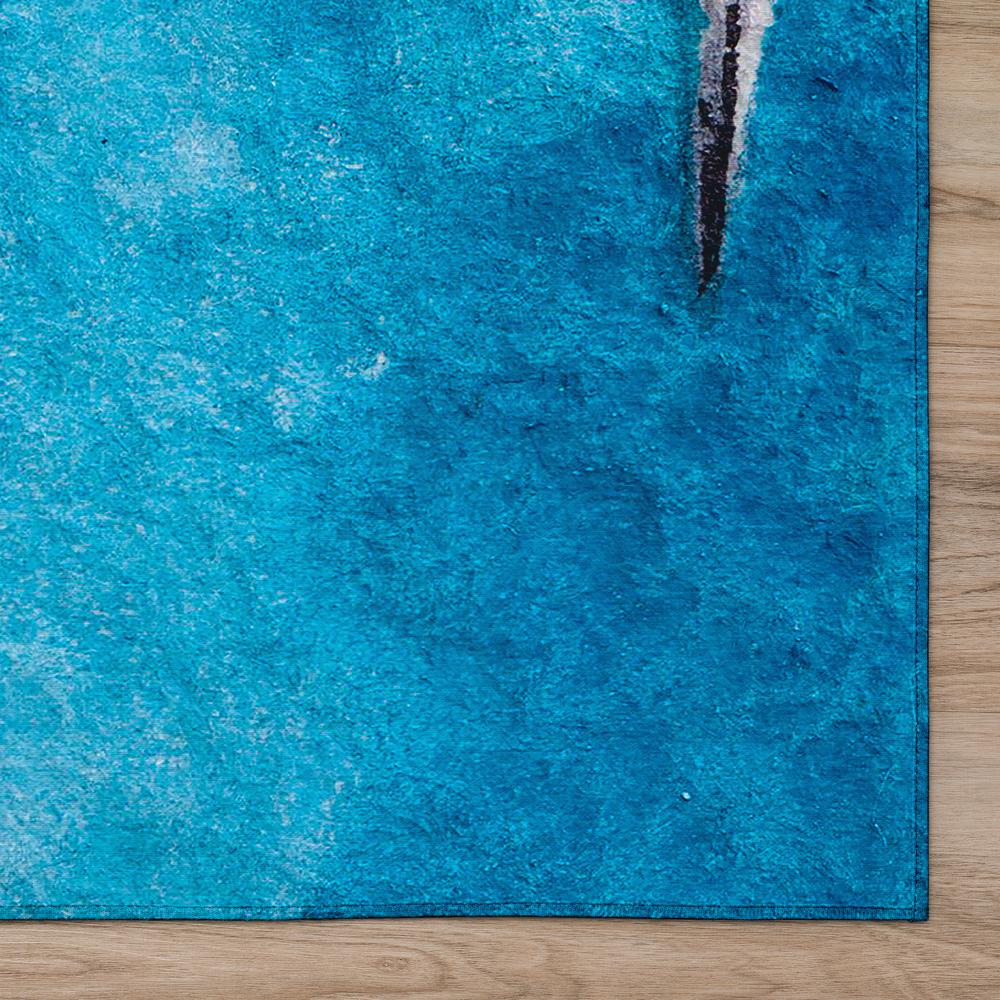 Indoor/Outdoor Cozy Winter ACW39 Blue Washable 5' x 7'6" Rug. Picture 3