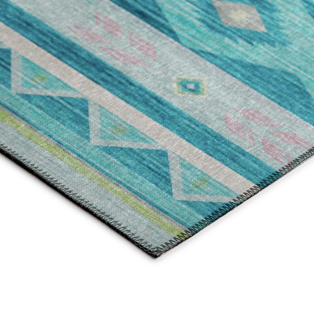 Indoor/Outdoor Sonora ASO33 Peacock Washable 5' x 7'6" Rug. Picture 4