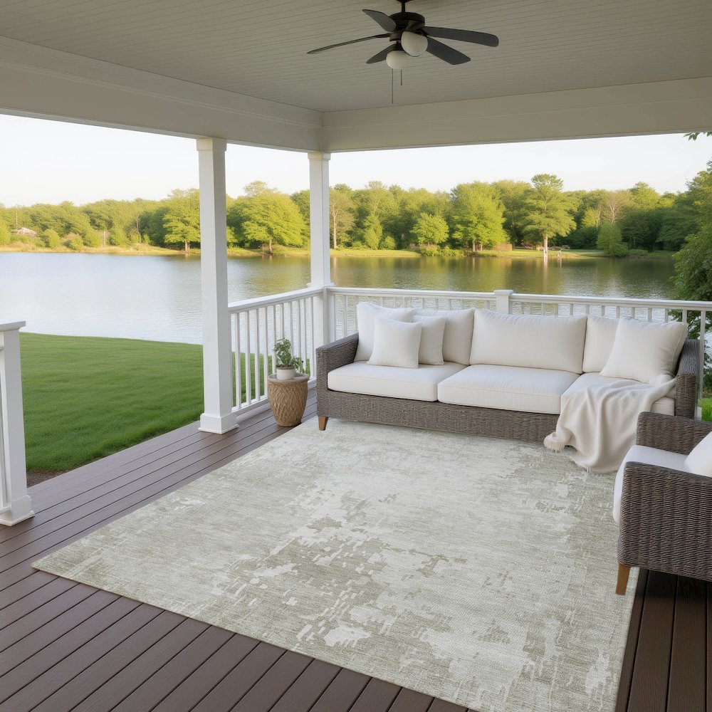 Machine Washable Indoor/Outdoor Pacifica Linen 9' x 12' Rug. Picture 6