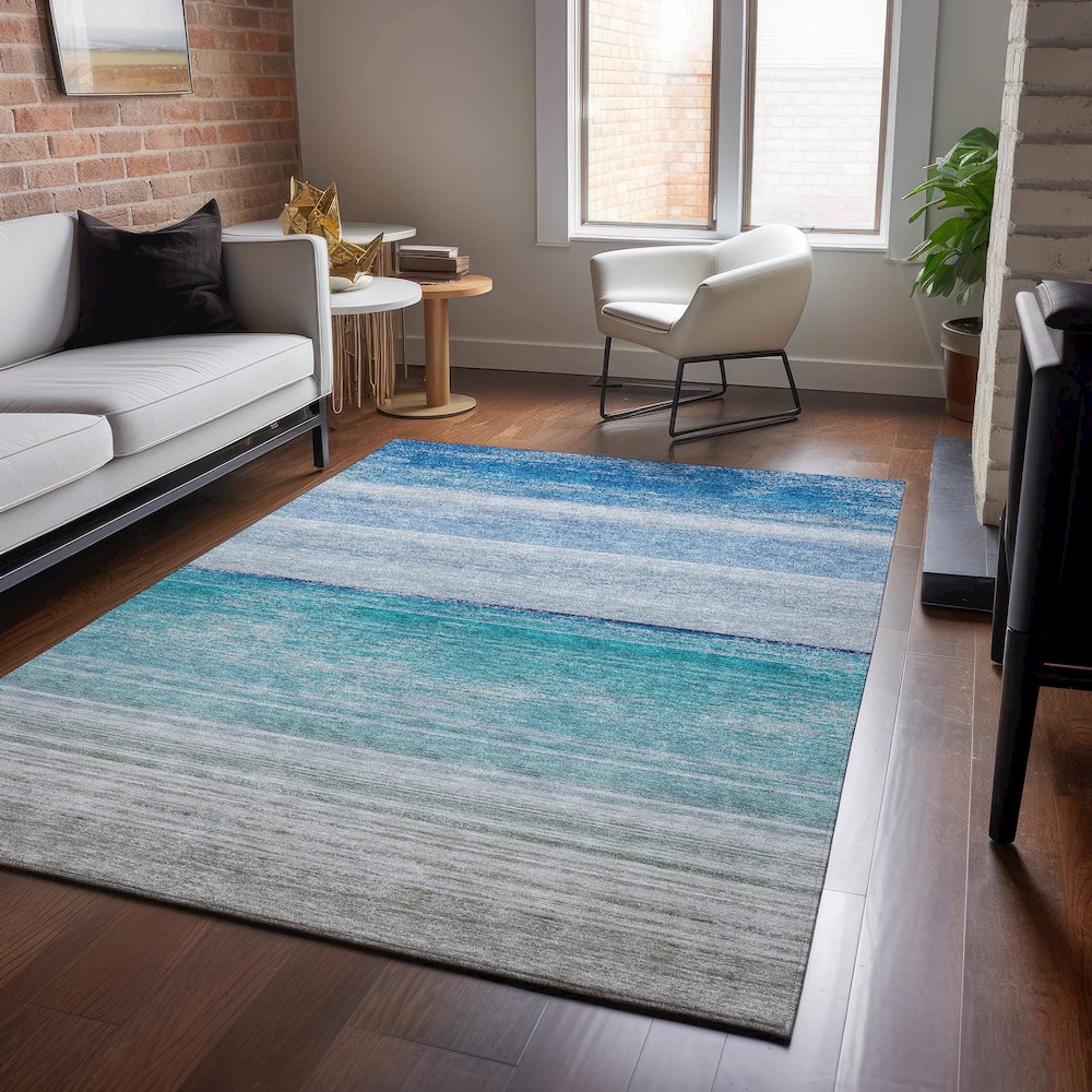 Machine Washable Indoor/Outdoor Pacifica Sky 9' x 12' Rug. Picture 5