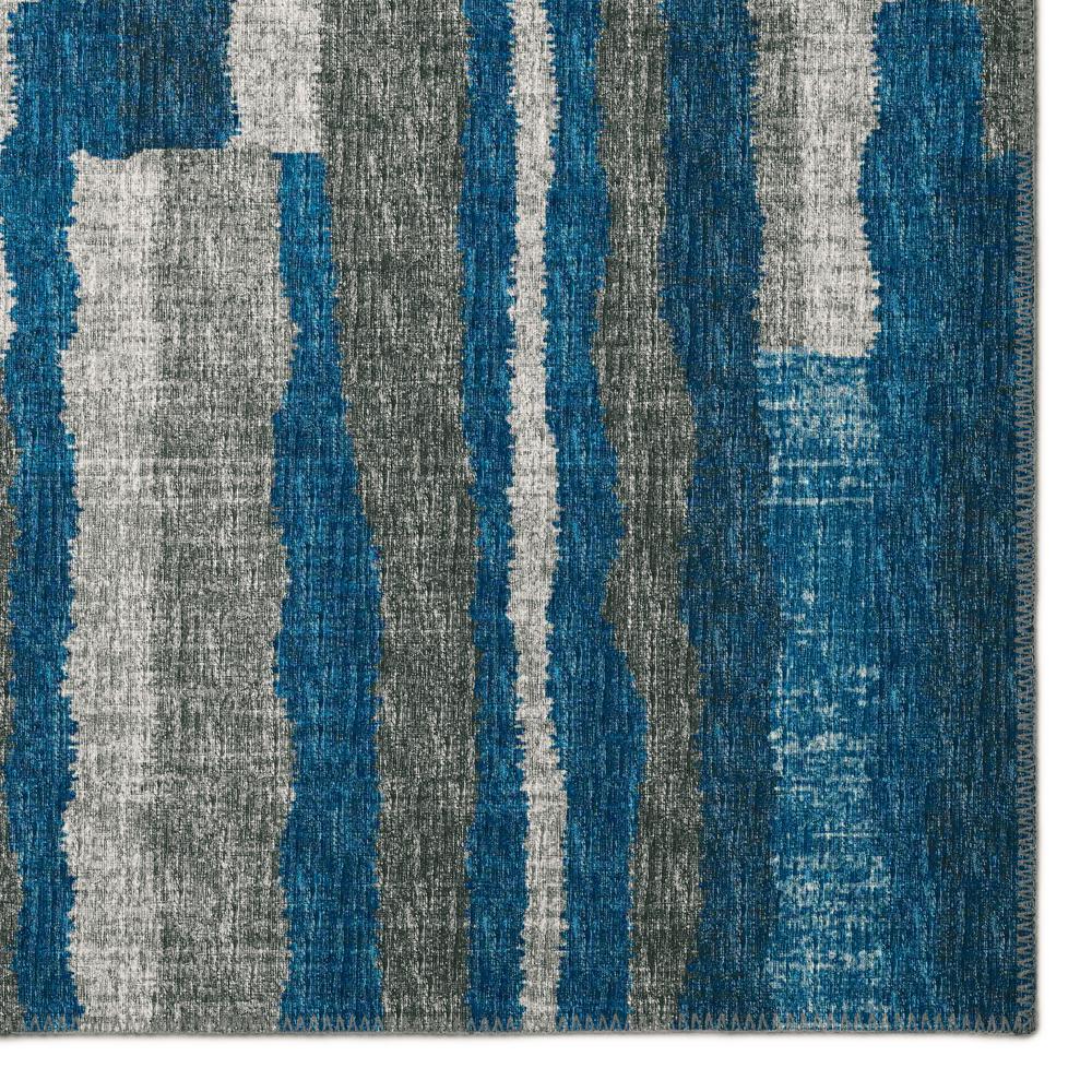 Bravado Blue Contemporary Striped 3' x 5' Area Rug Blue ABV37. Picture 2