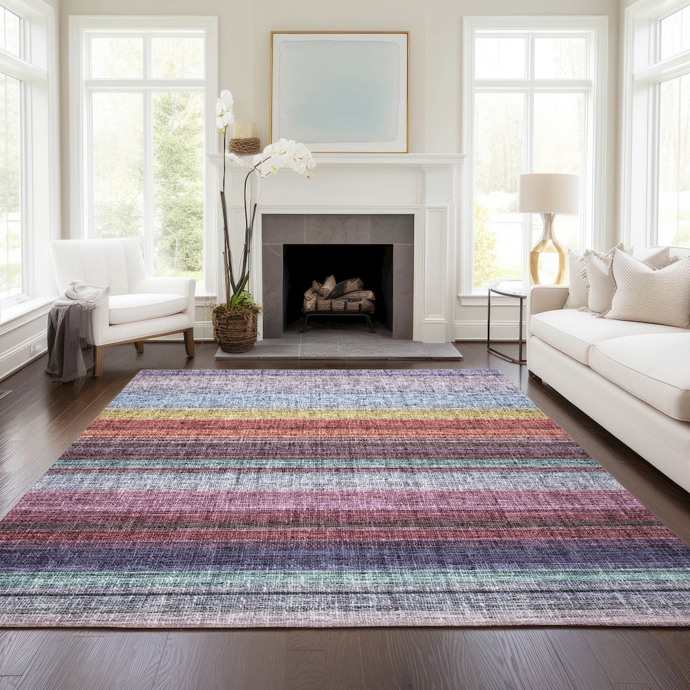 Luxury Washable Indoor/Outdoor Portico Lavender 9' x 12' Rug. Picture 5