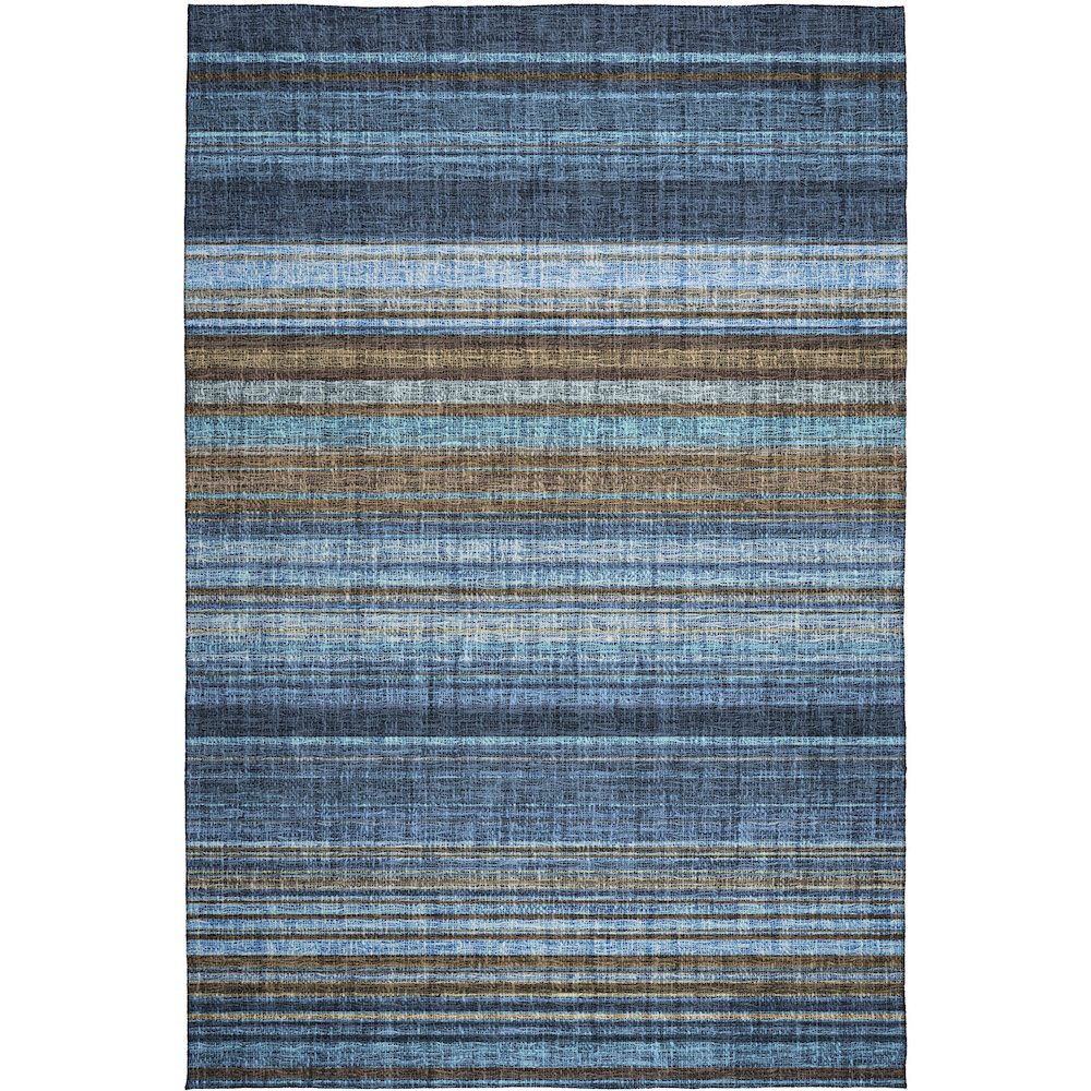 Luxury Washable Indoor/Outdoor Portico Navy 9' x 12' Rug. Picture 1