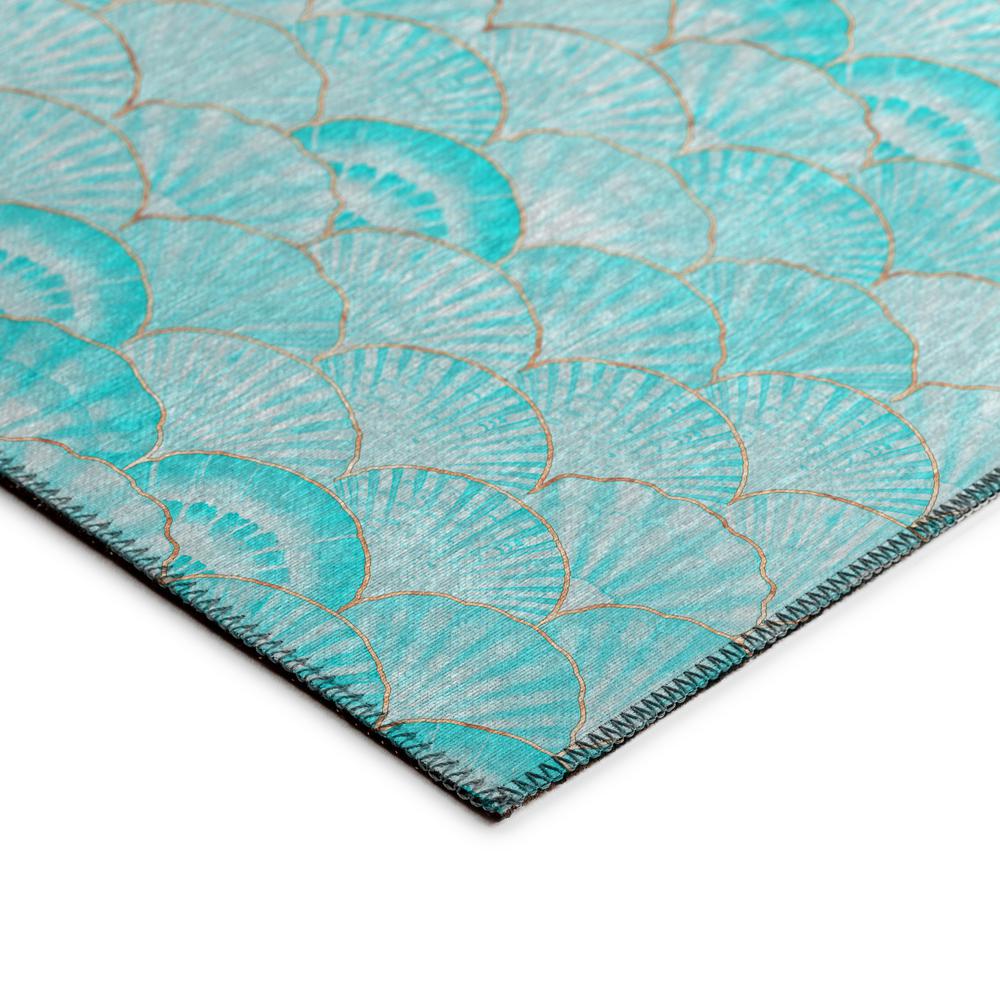 Indoor/Outdoor Surfside ASR32 Aqua Washable 5' x 7'6" Rug. Picture 4