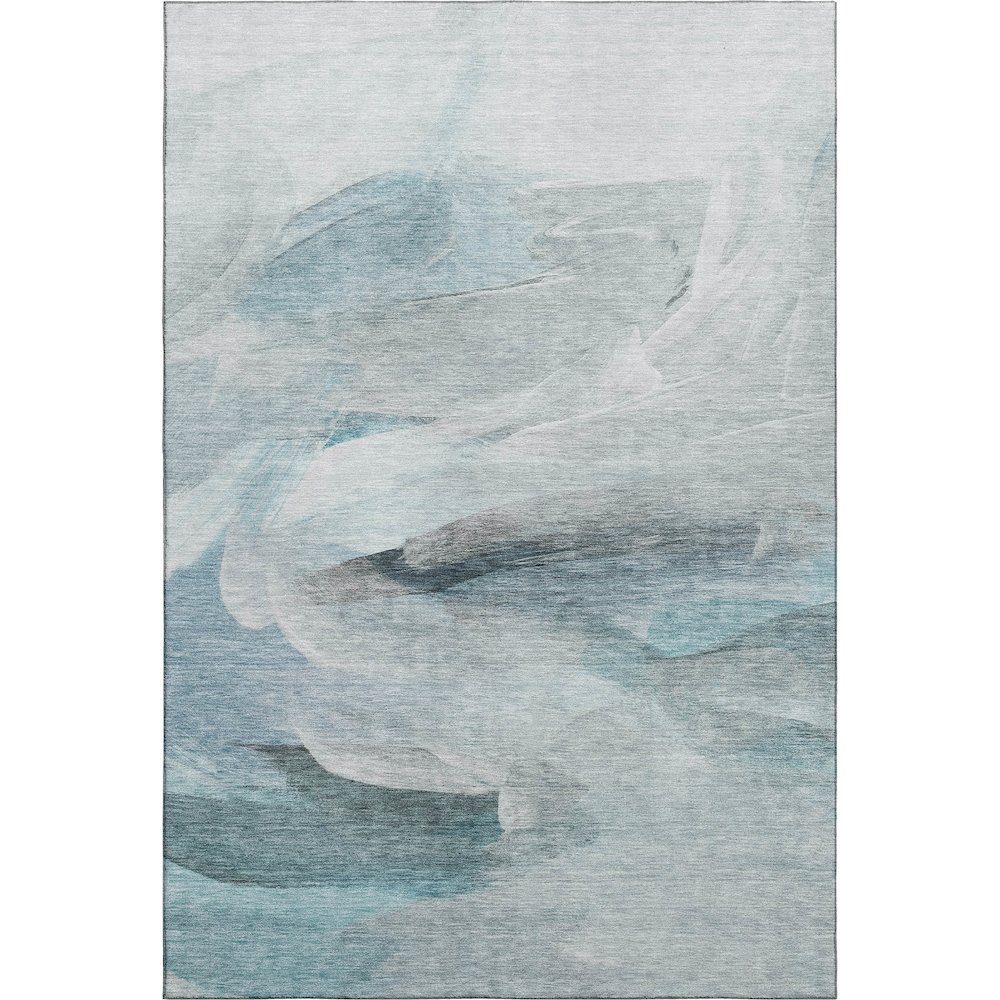 Luxury Washable Indoor/Outdoor Ravenna Teal 9' x 12' Rug. Picture 1
