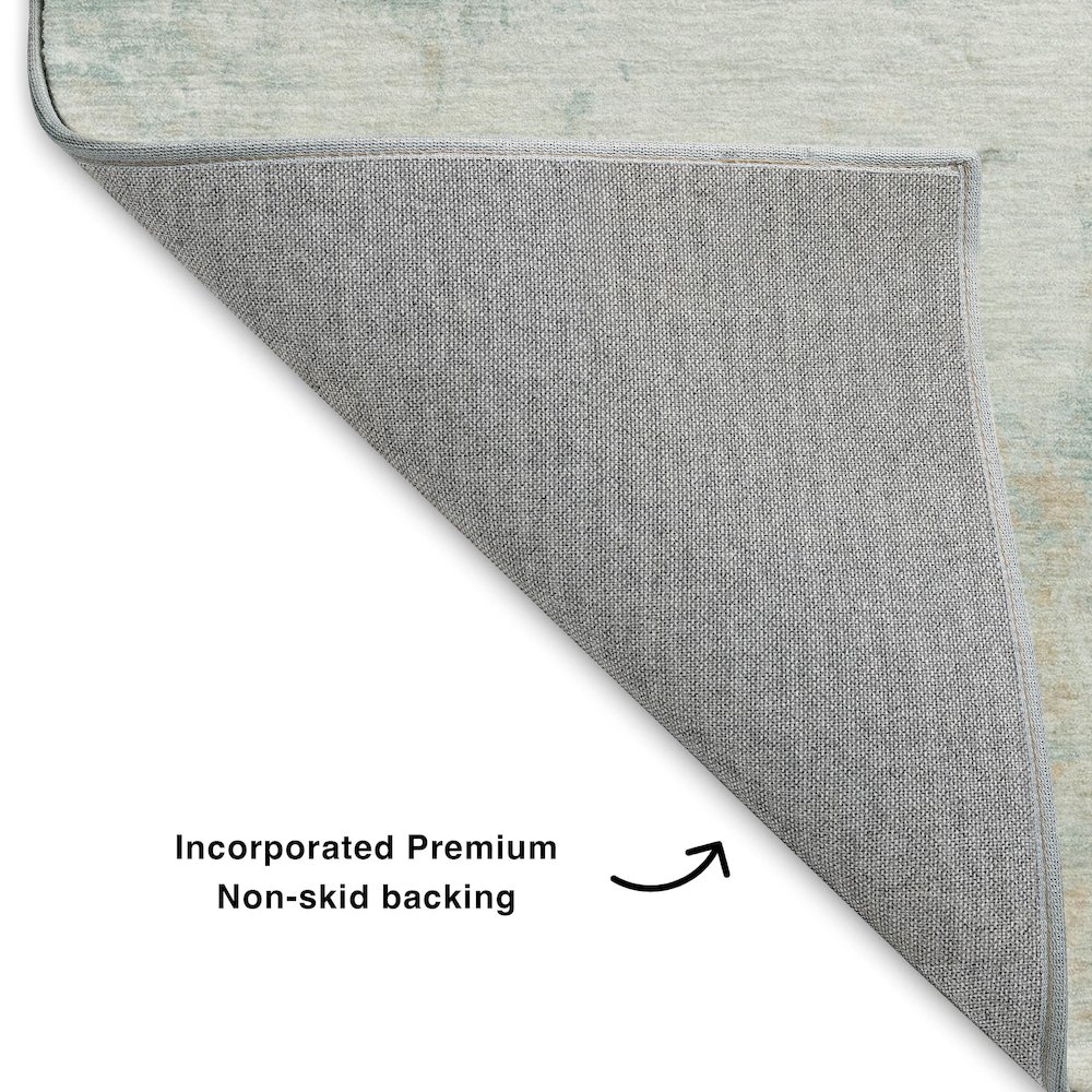 Luxury Washable Indoor/Outdoor Ravenna Seafoam 5' x 7'6" Rug. Picture 4