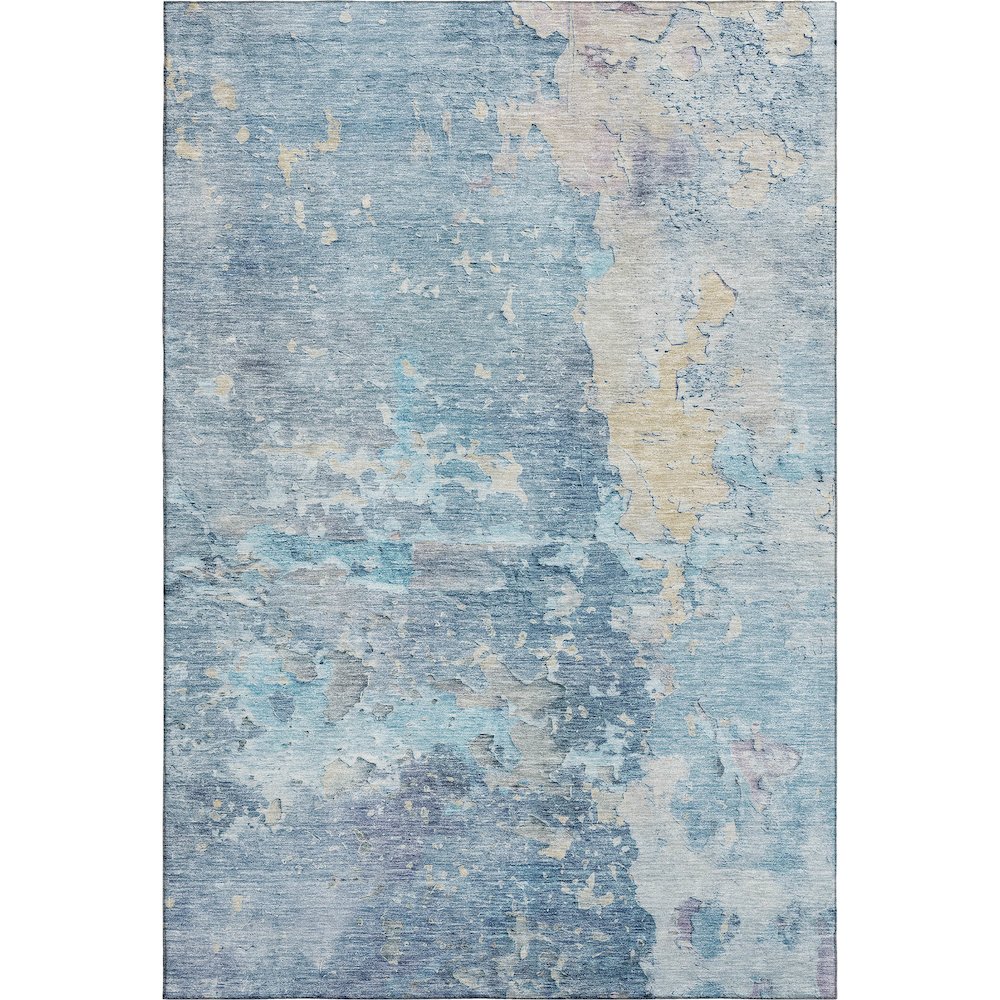 Luxury Washable Indoor/Outdoor Ravenna Blue 9' x 12' Rug. Picture 1