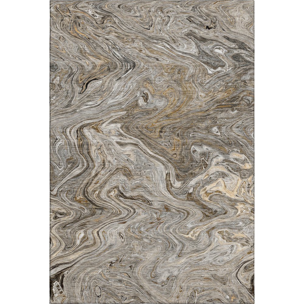 Luxury Washable Indoor/Outdoor Ravenna Taupe 9' x 12' Rug. Picture 1