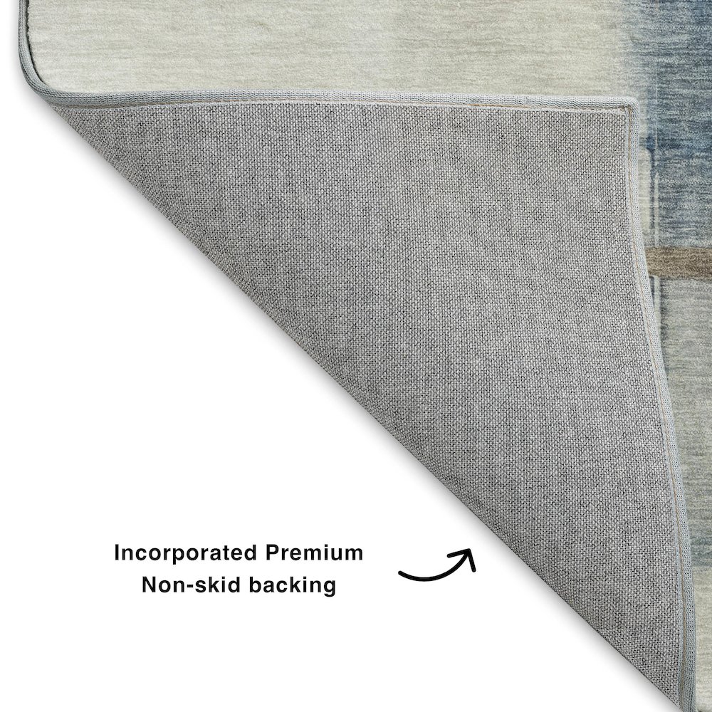 Luxury Washable Indoor/Outdoor Ravenna Blue 5' x 7'6" Rug. Picture 4